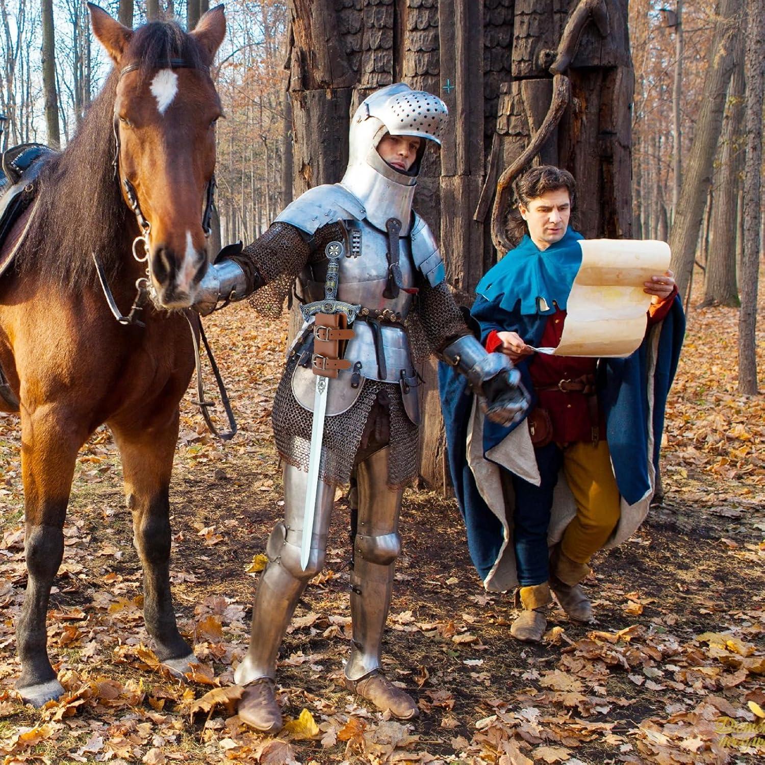 Funda de Daga Ajustable NUMJAW de Cuero Sintético Marrón