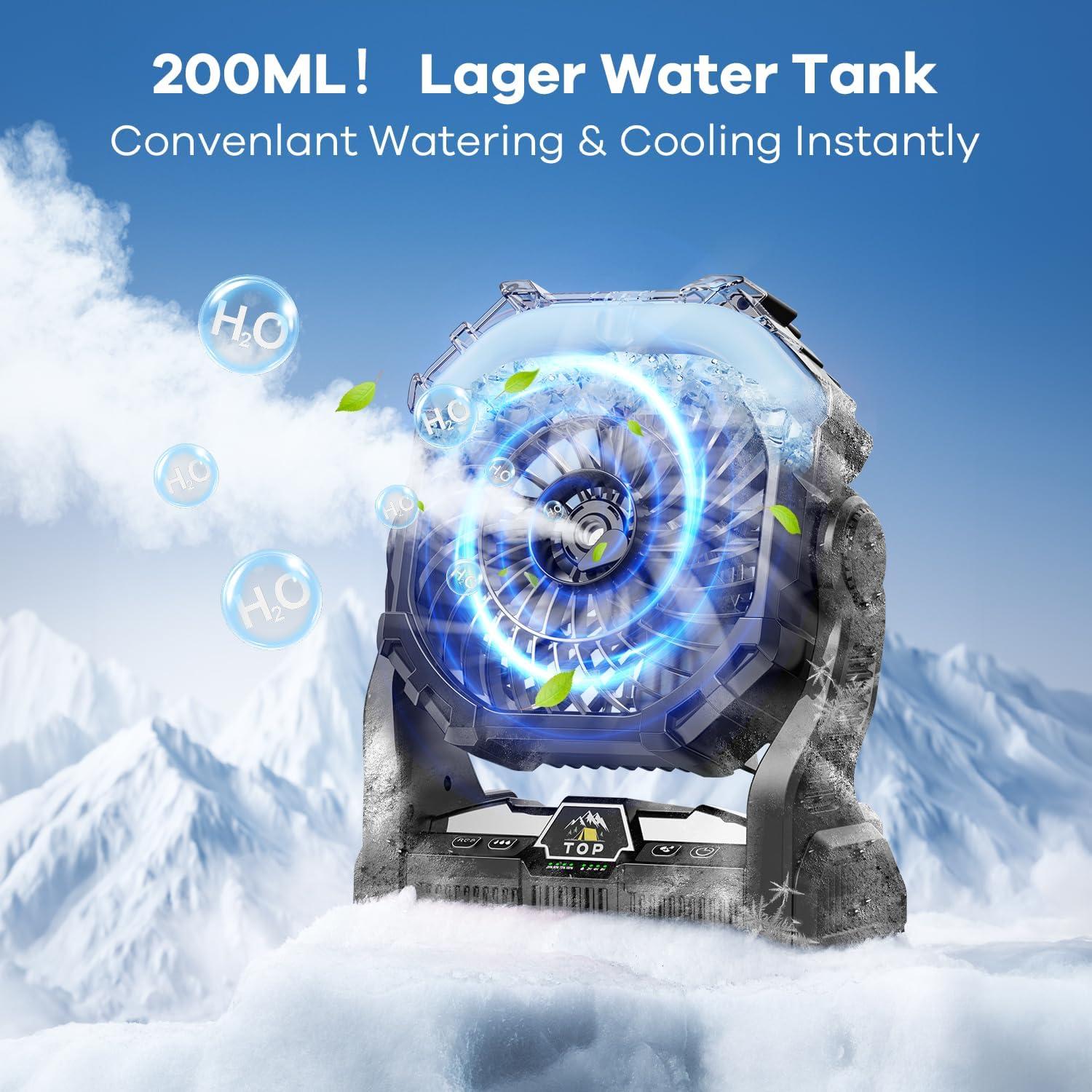 Ventilador de Nebulización Portátil DOWILLDO 20000mAh Negro