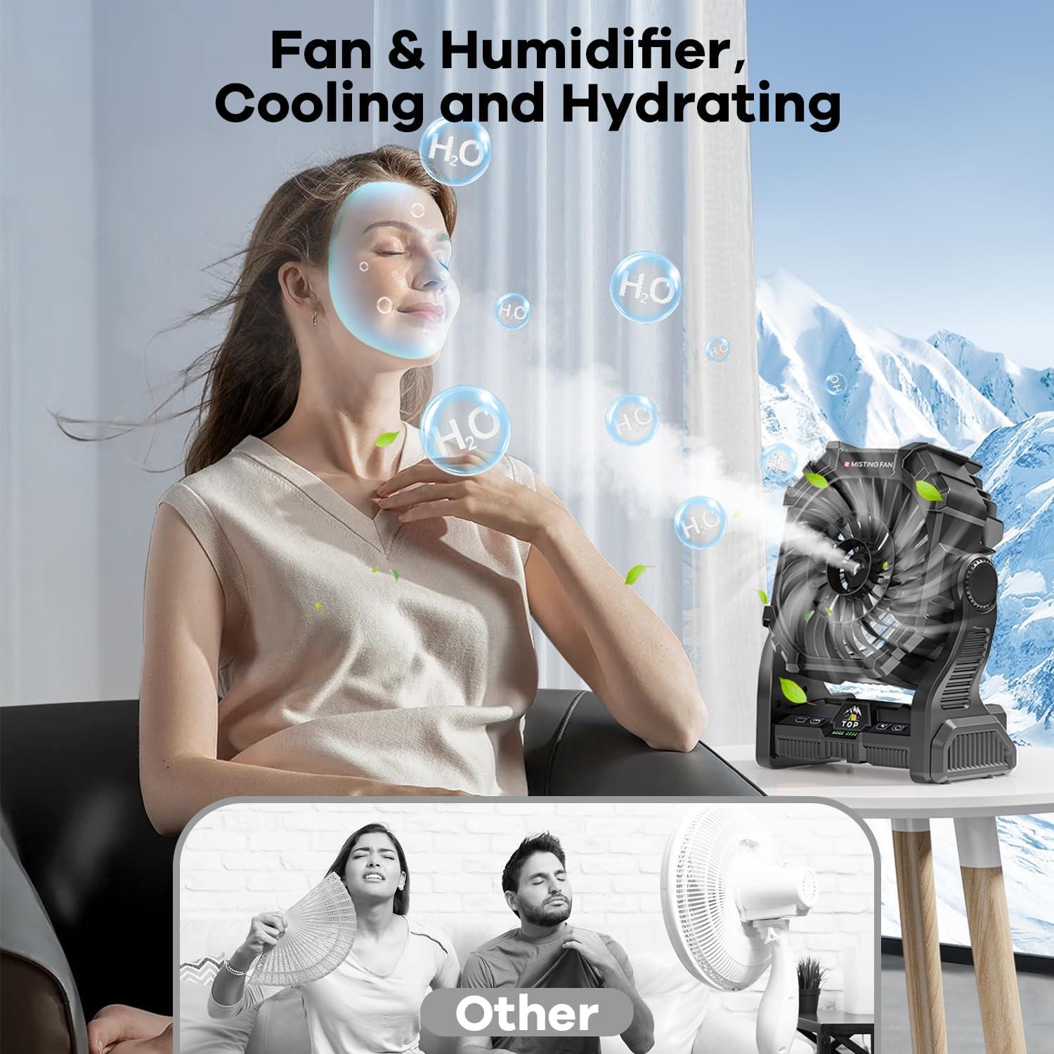 Ventilador de Nebulización Portátil DOWILLDO 20000mAh Negro