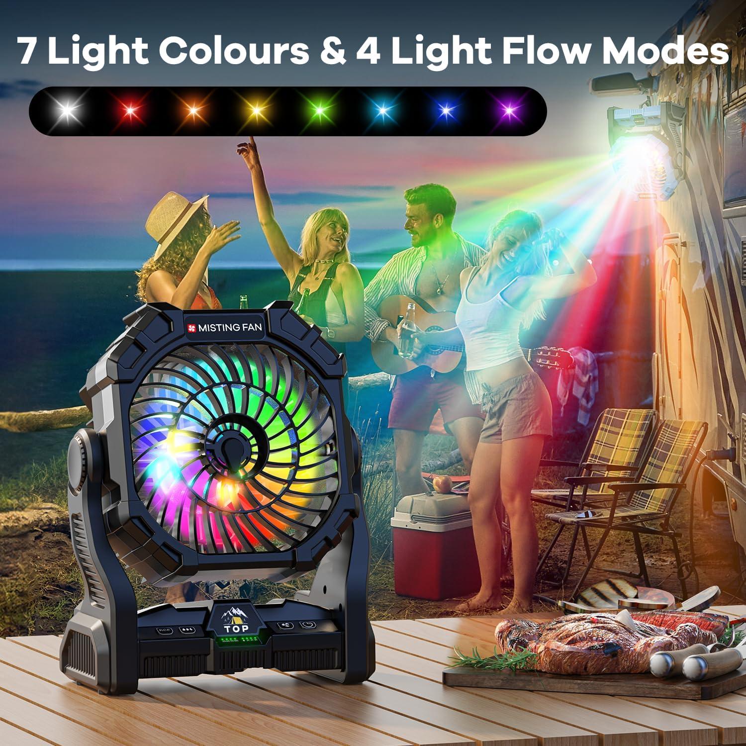 Ventilador de Nebulización Portátil DOWILLDO 20000mAh Negro