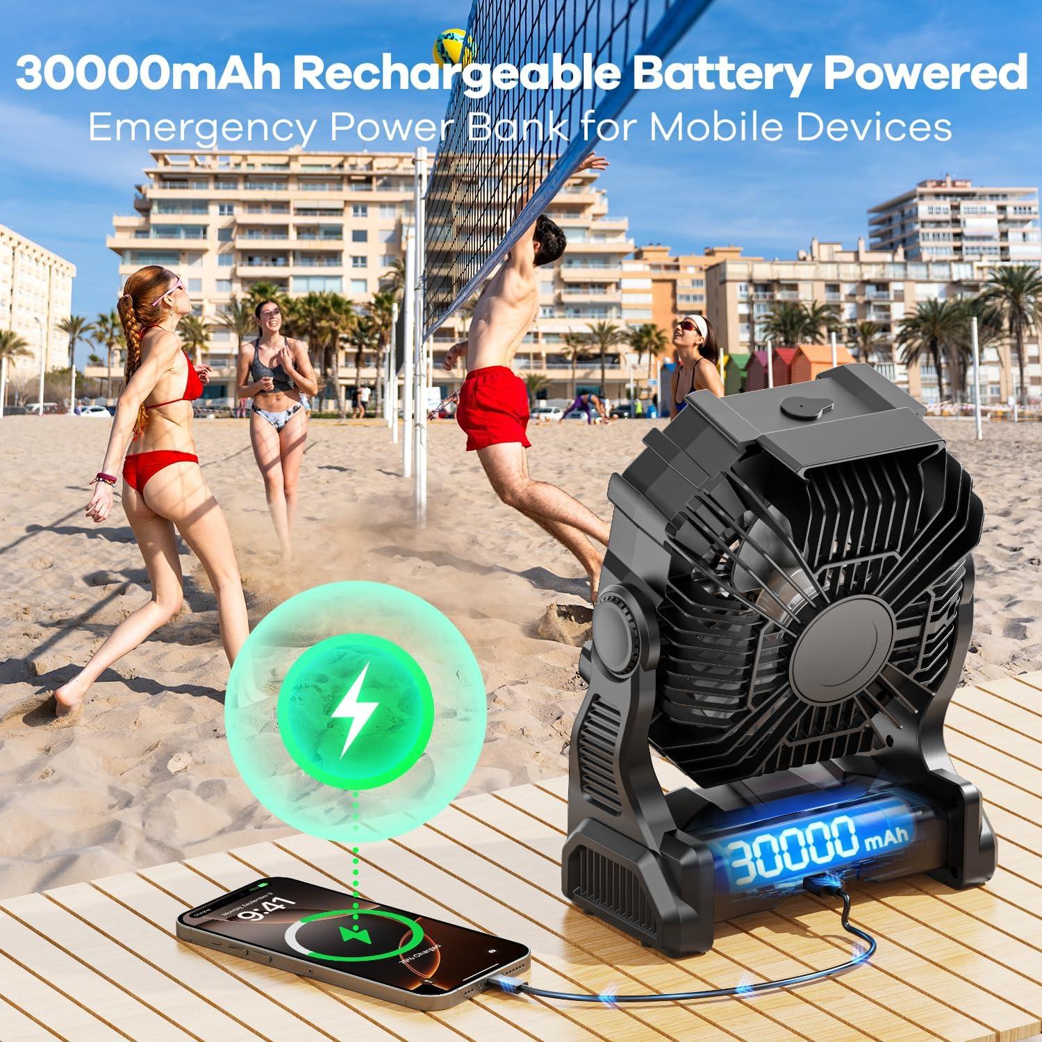 Ventilador de Nebulización Portátil DOWILLDO 20000mAh Negro