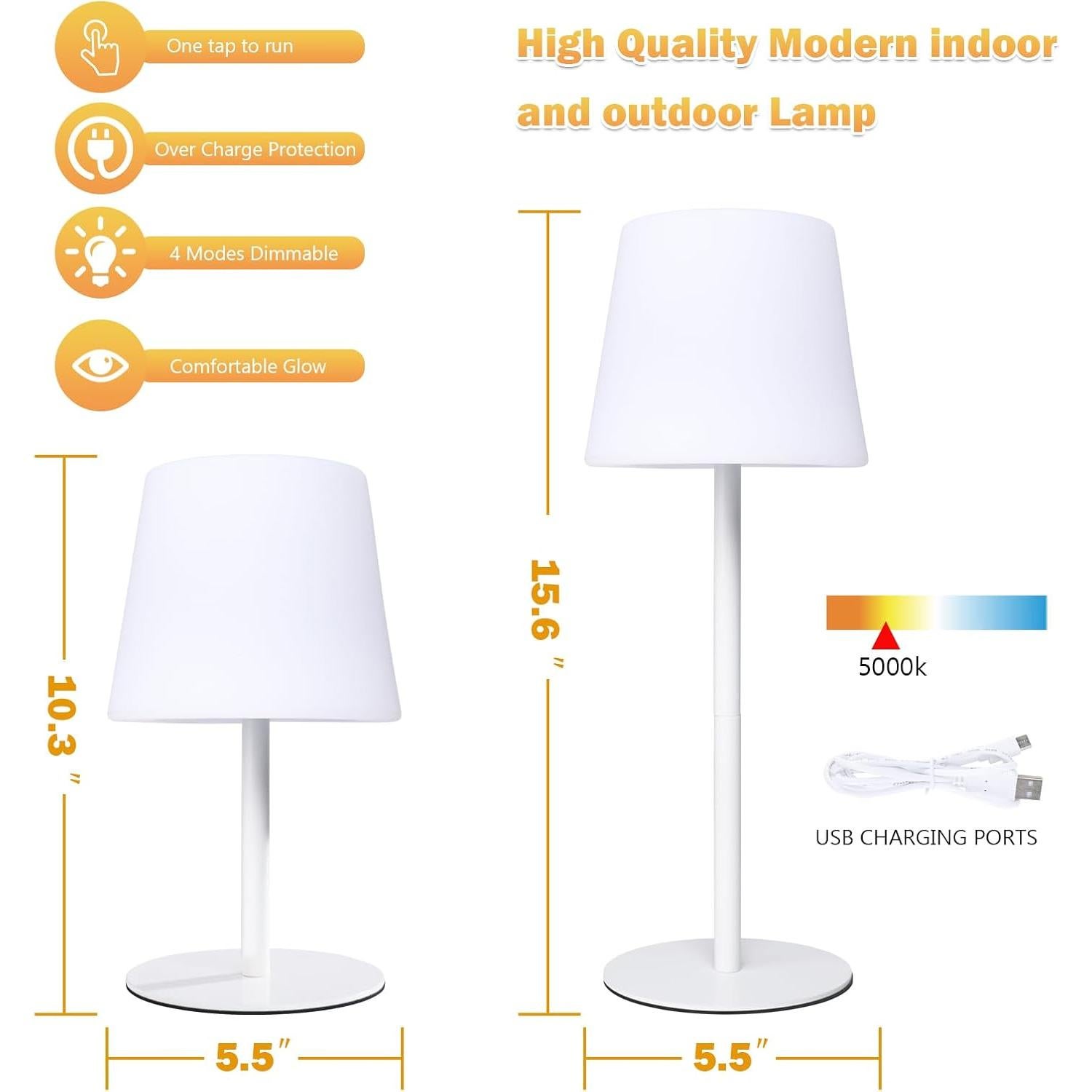Lámpara de Mesa Inalámbrica Wonder Solar 39.6 cm Recargable