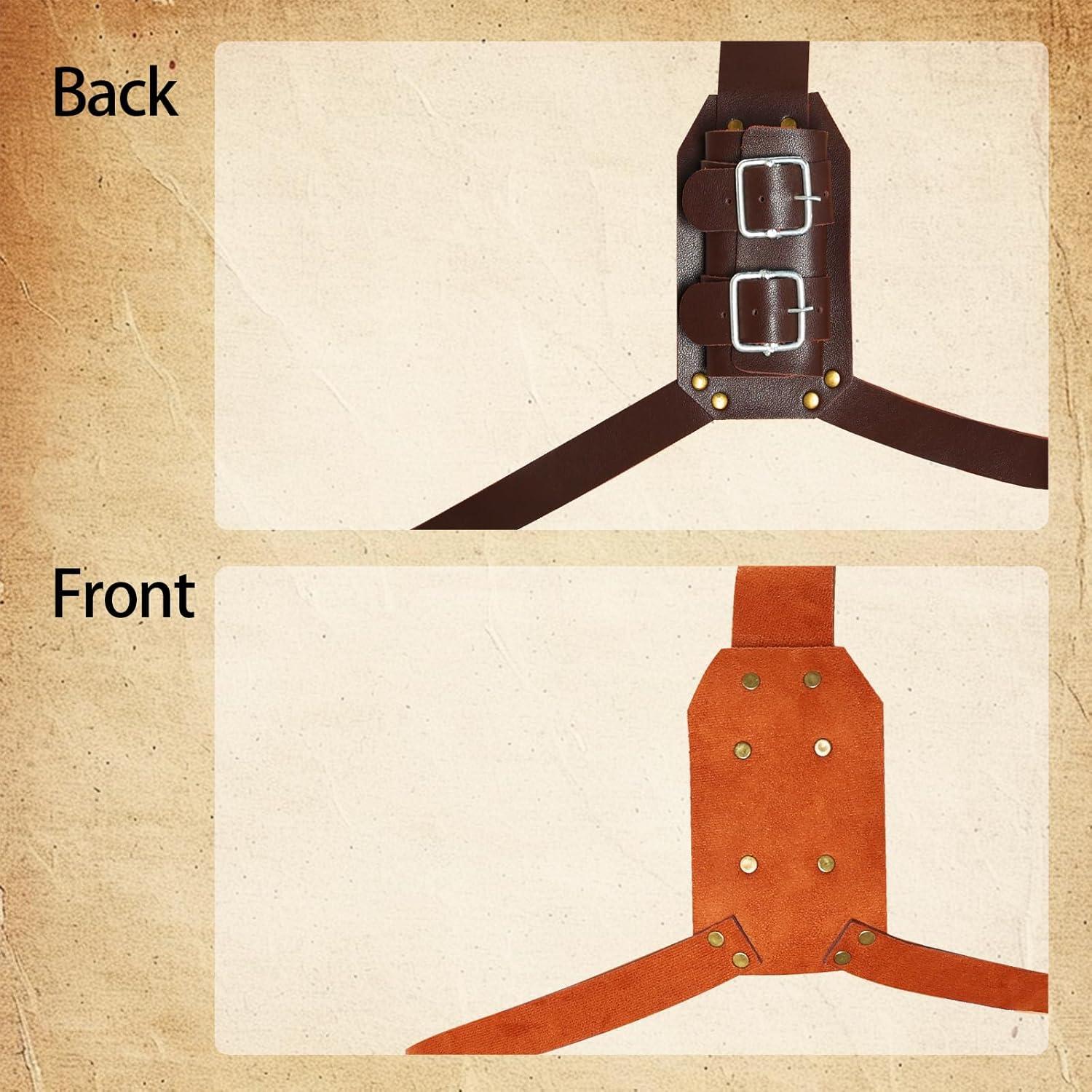 Funda de espada medieval de cuero PU con daga ajustable