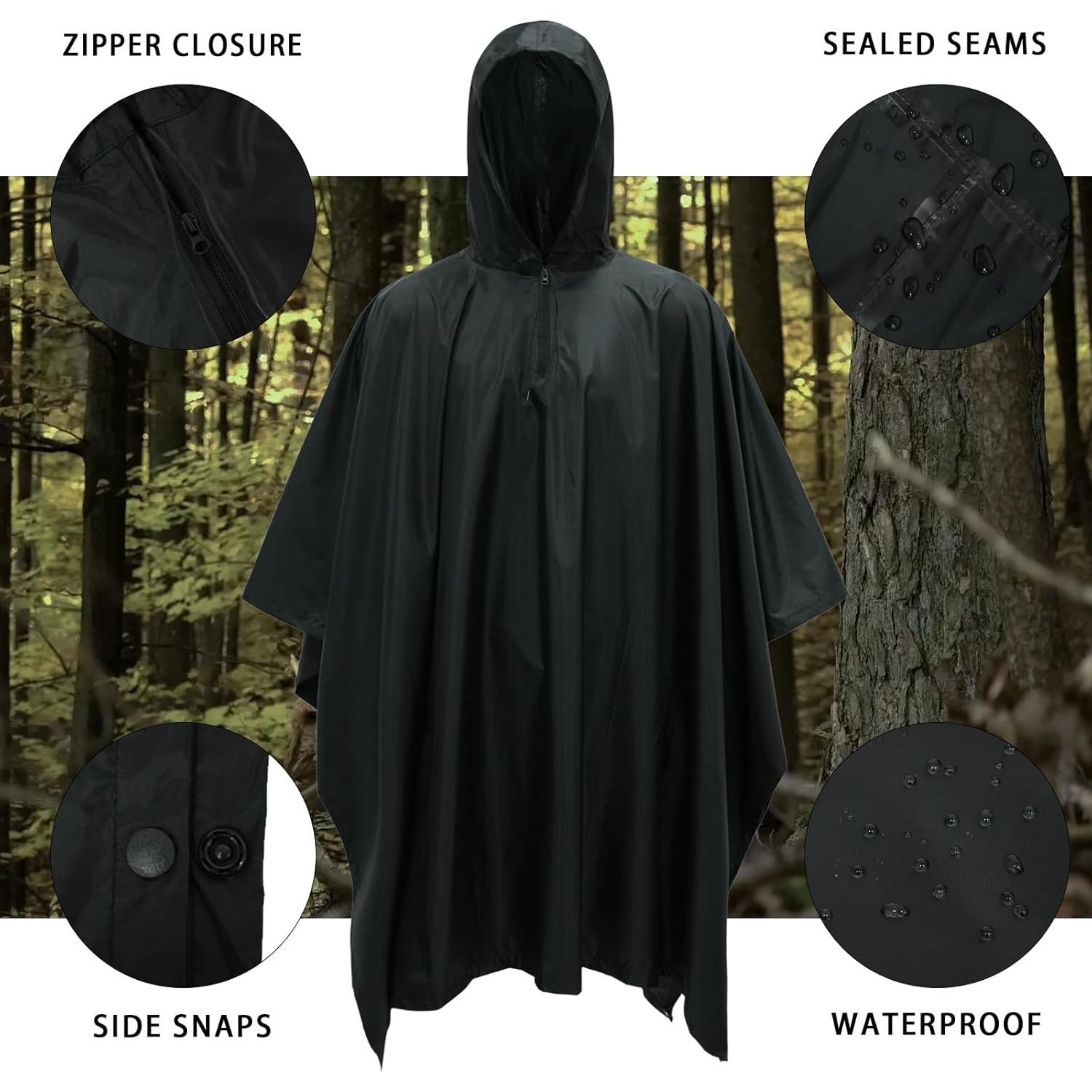 Poncho de Lluvia LOOGU Impermeable Unisex Camo Ligero 340g