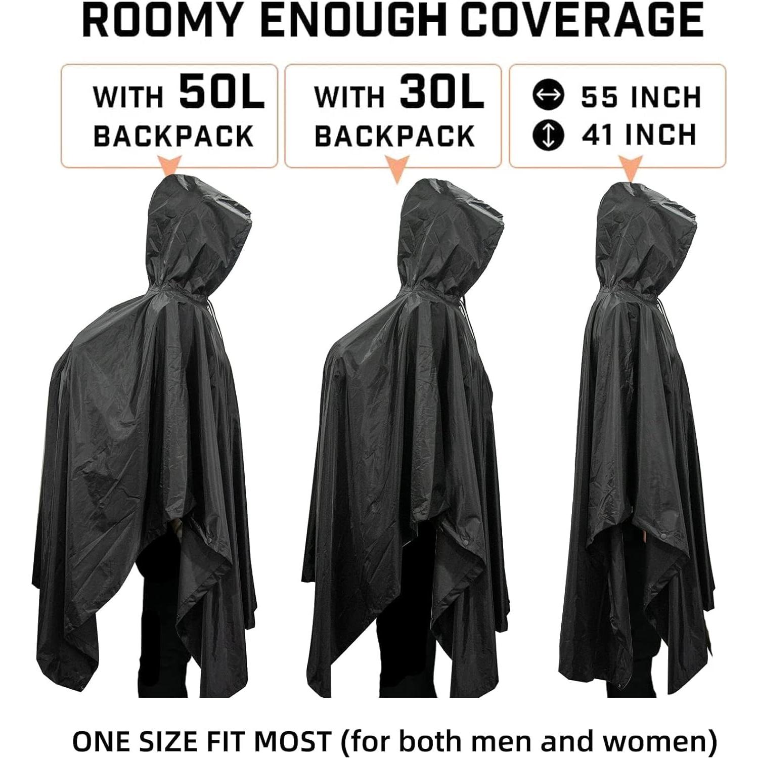 Poncho de Lluvia LOOGU Impermeable Unisex Camo Ligero 340g