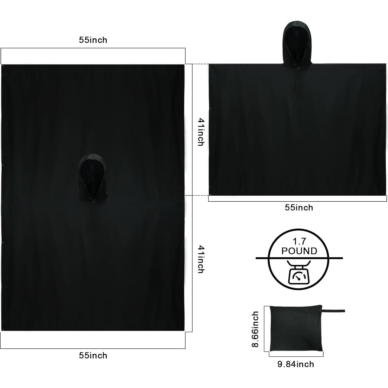 Poncho de Lluvia LOOGU Impermeable Unisex Camo Ligero 340g