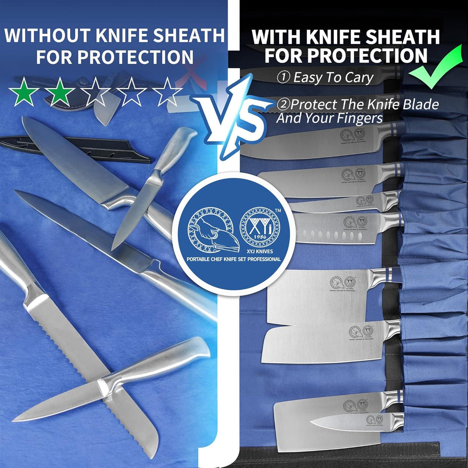 Conjunto de Cuchillos Profesionales XYJ 11 Piezas con Bolsa