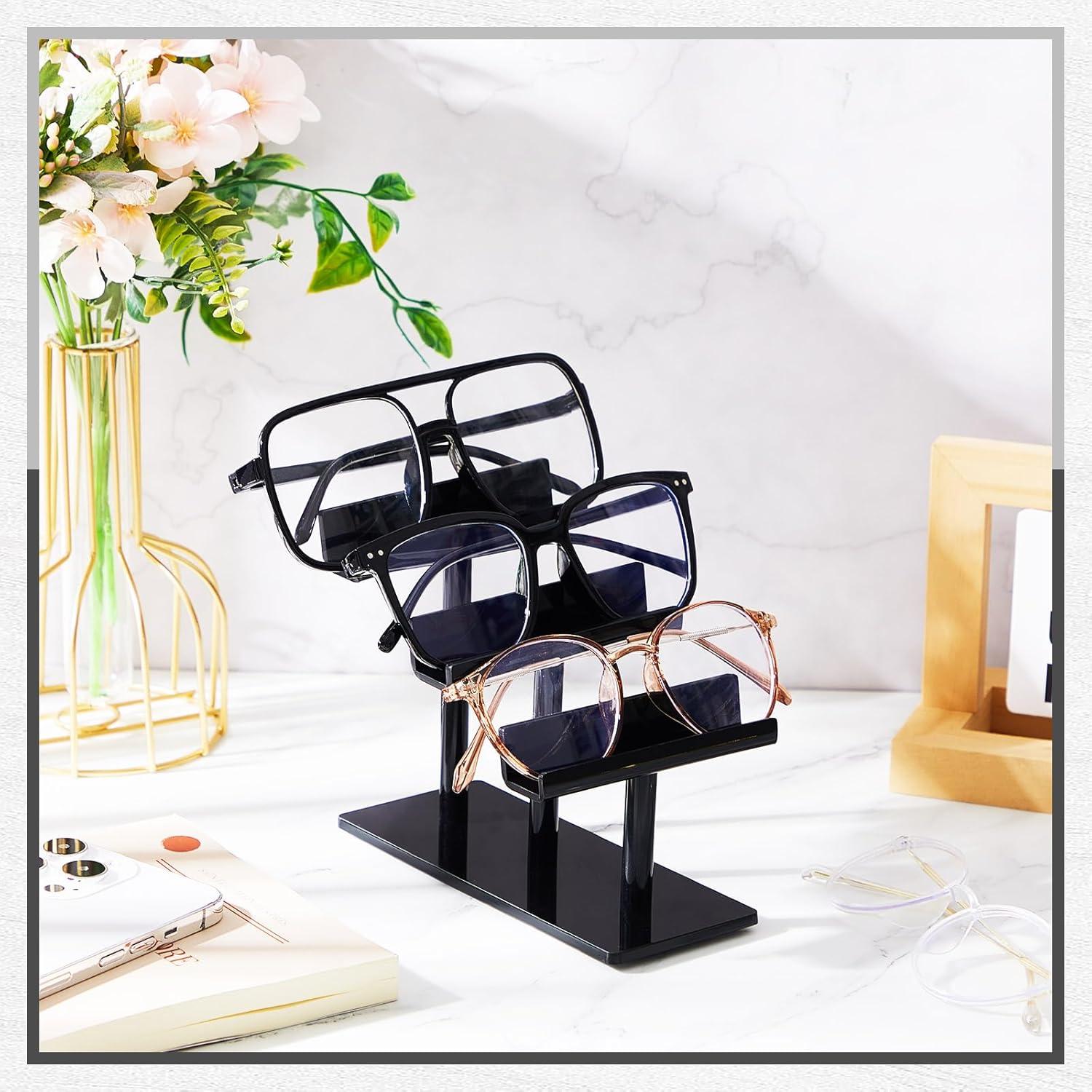 Soporte para Gafas Sintuff 4 Pcs 3 Niveles Acrílico Negro