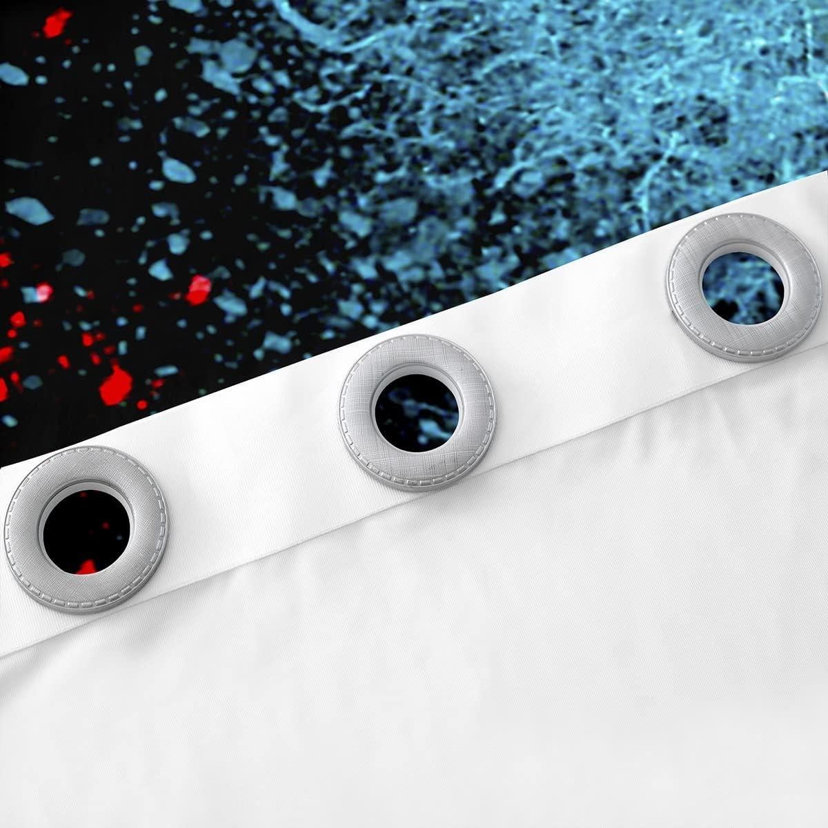 Cortinas Feelyou 42x84 Rojo Azul Modernas 2 Paneles