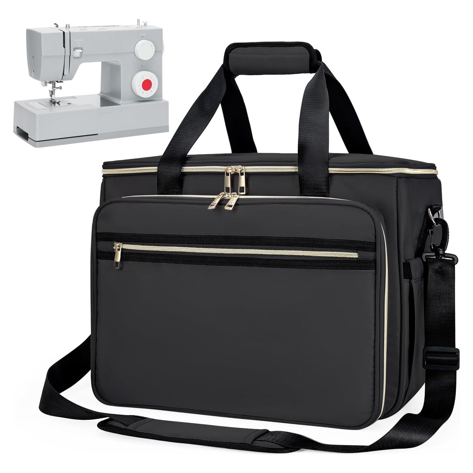 Funda para Máquina de Coser Negra con Base Desmontable y Almacenamiento