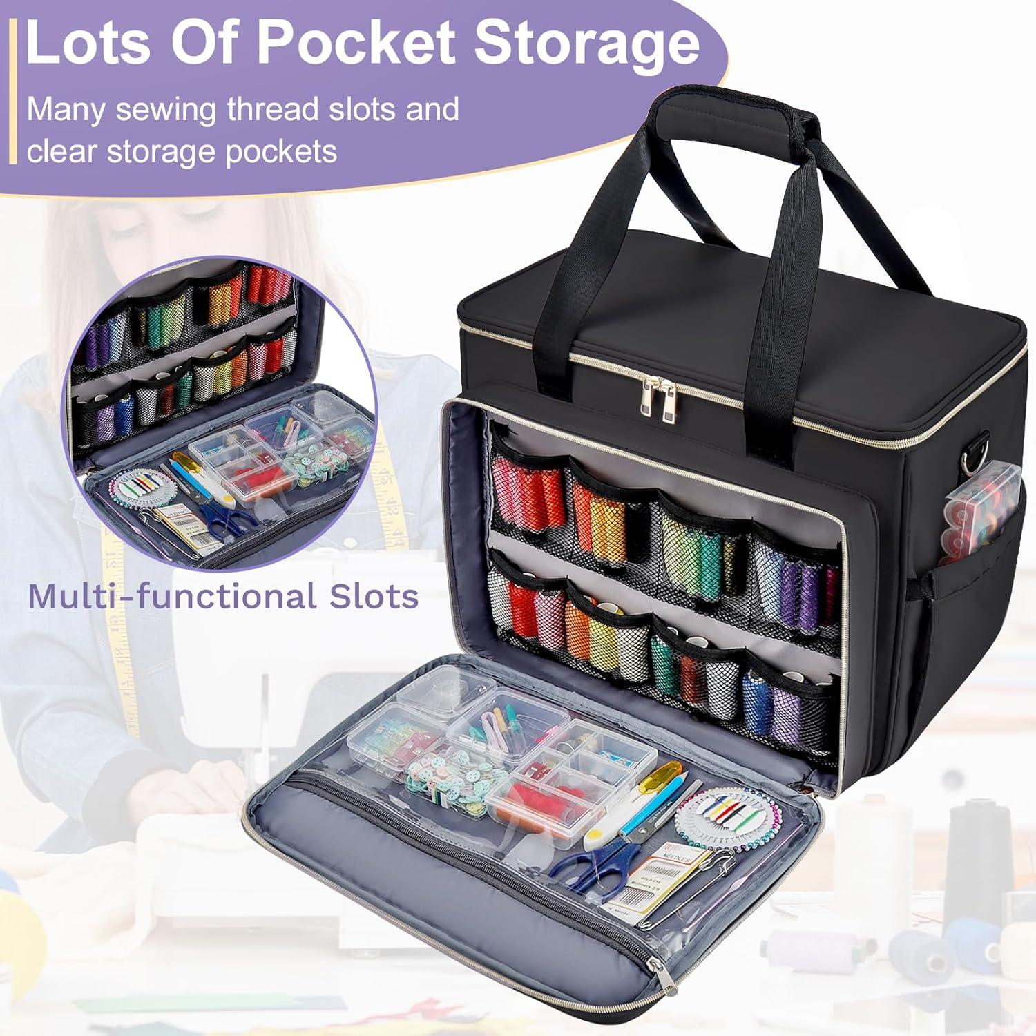 Funda para Máquina de Coser Negra con Base Desmontable y Almacenamiento