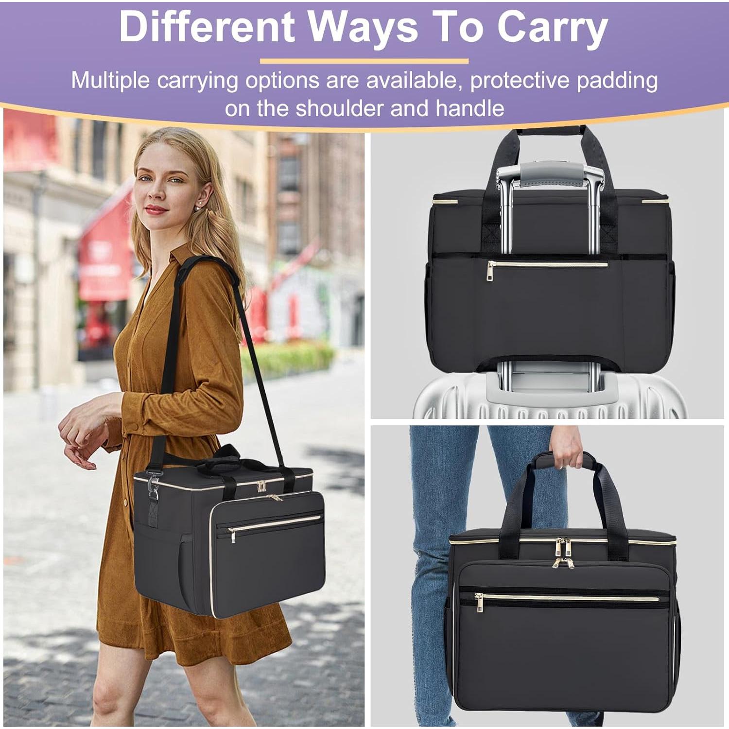 Funda para Máquina de Coser Negra con Base Desmontable y Almacenamiento