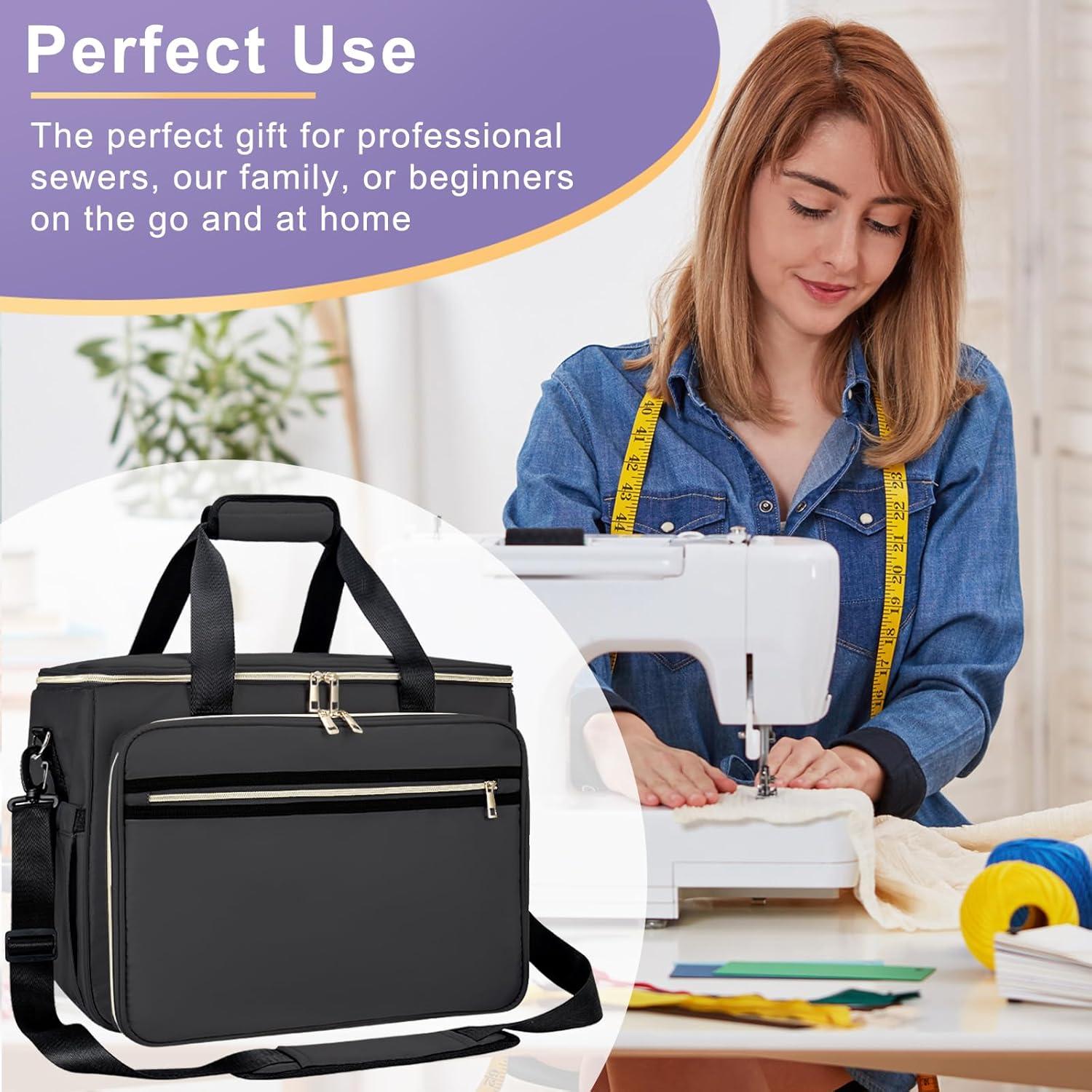 Funda para Máquina de Coser Negra con Base Desmontable y Almacenamiento