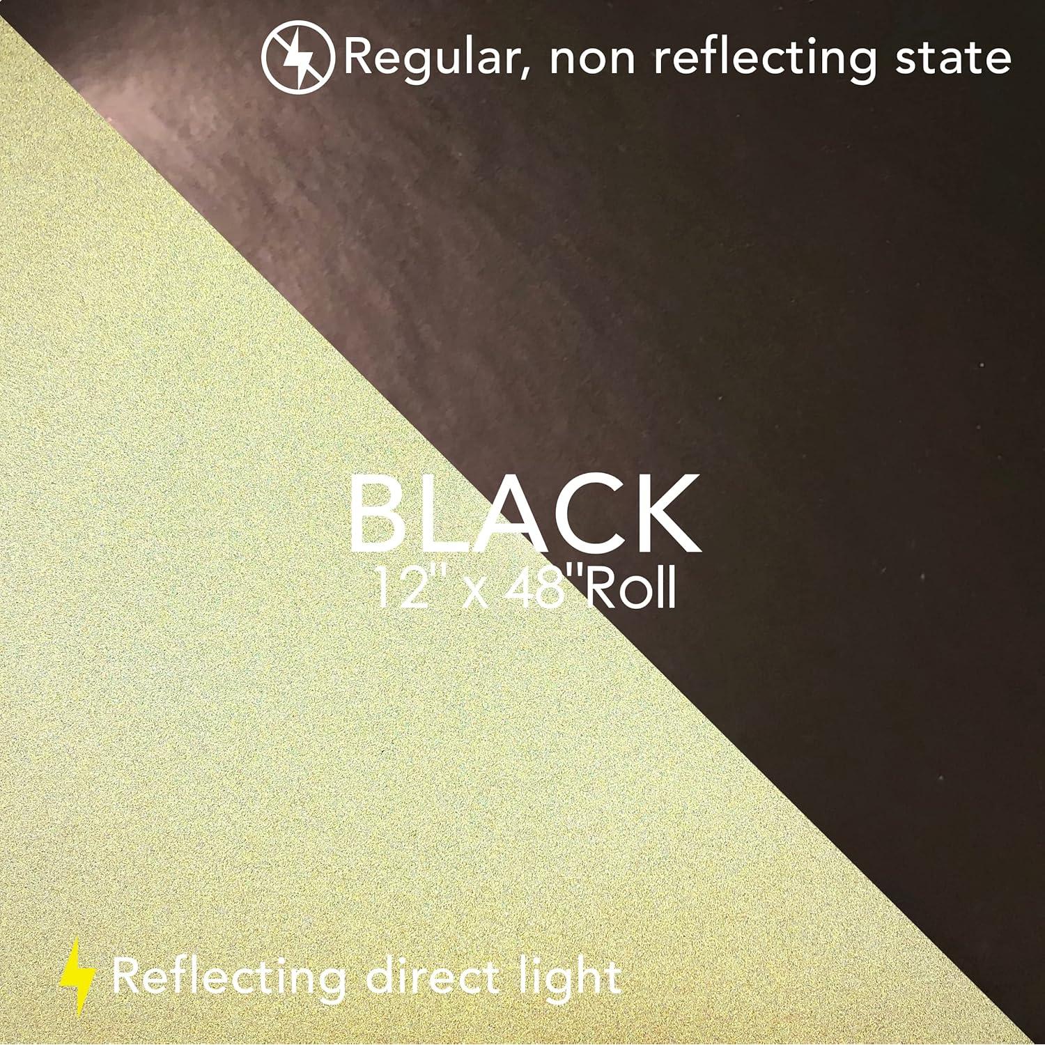Vinilo Reflectante Negro Adhesivo Turner Moore 30.48x122 cm