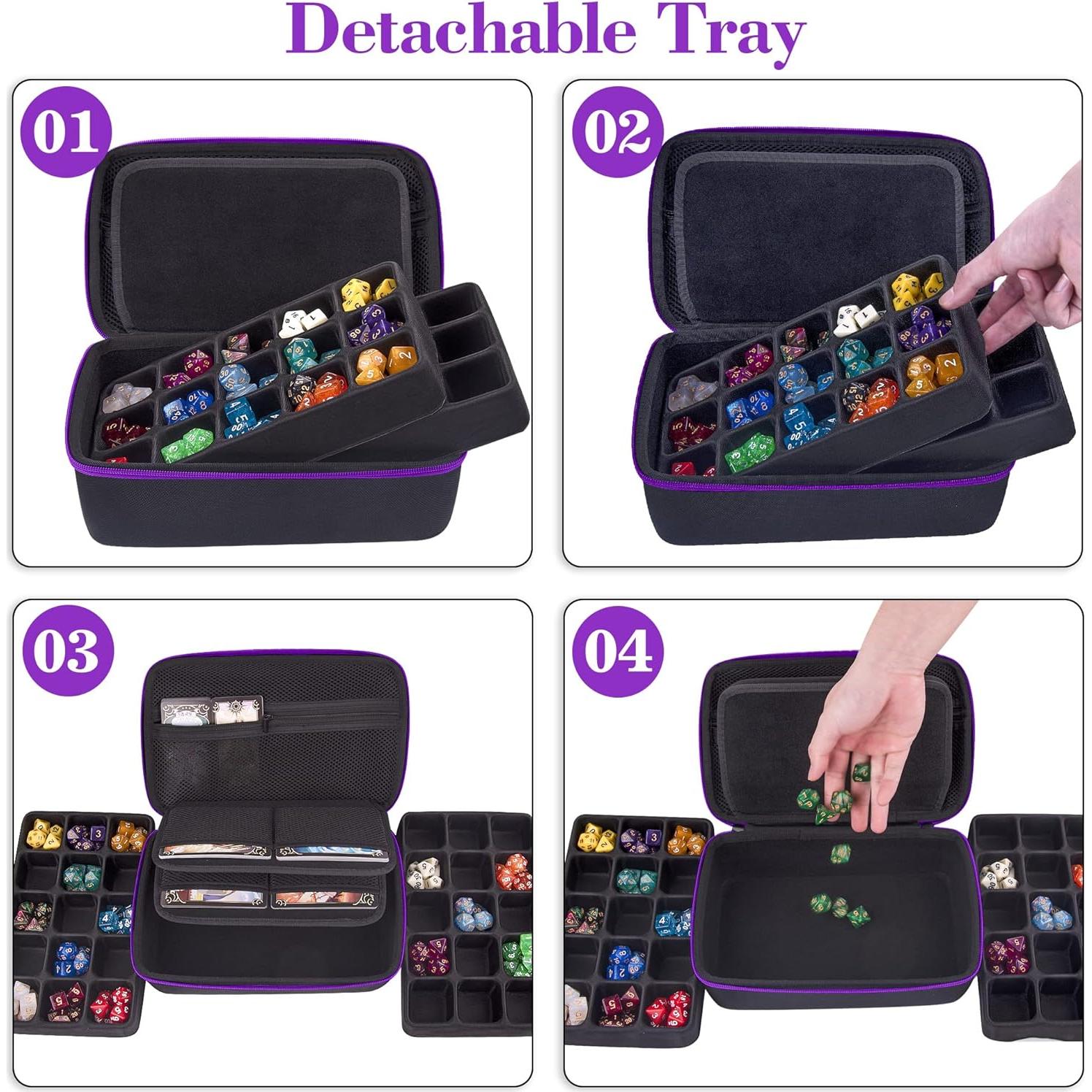 Caja de Almacenamiento de Dados SIQUK Violeta Doble Bandeja