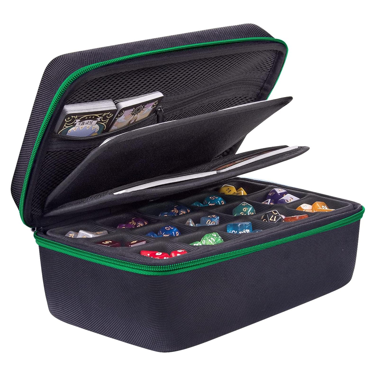 Caja de Almacenamiento de Dados SIQUK Verde Doble Bandeja