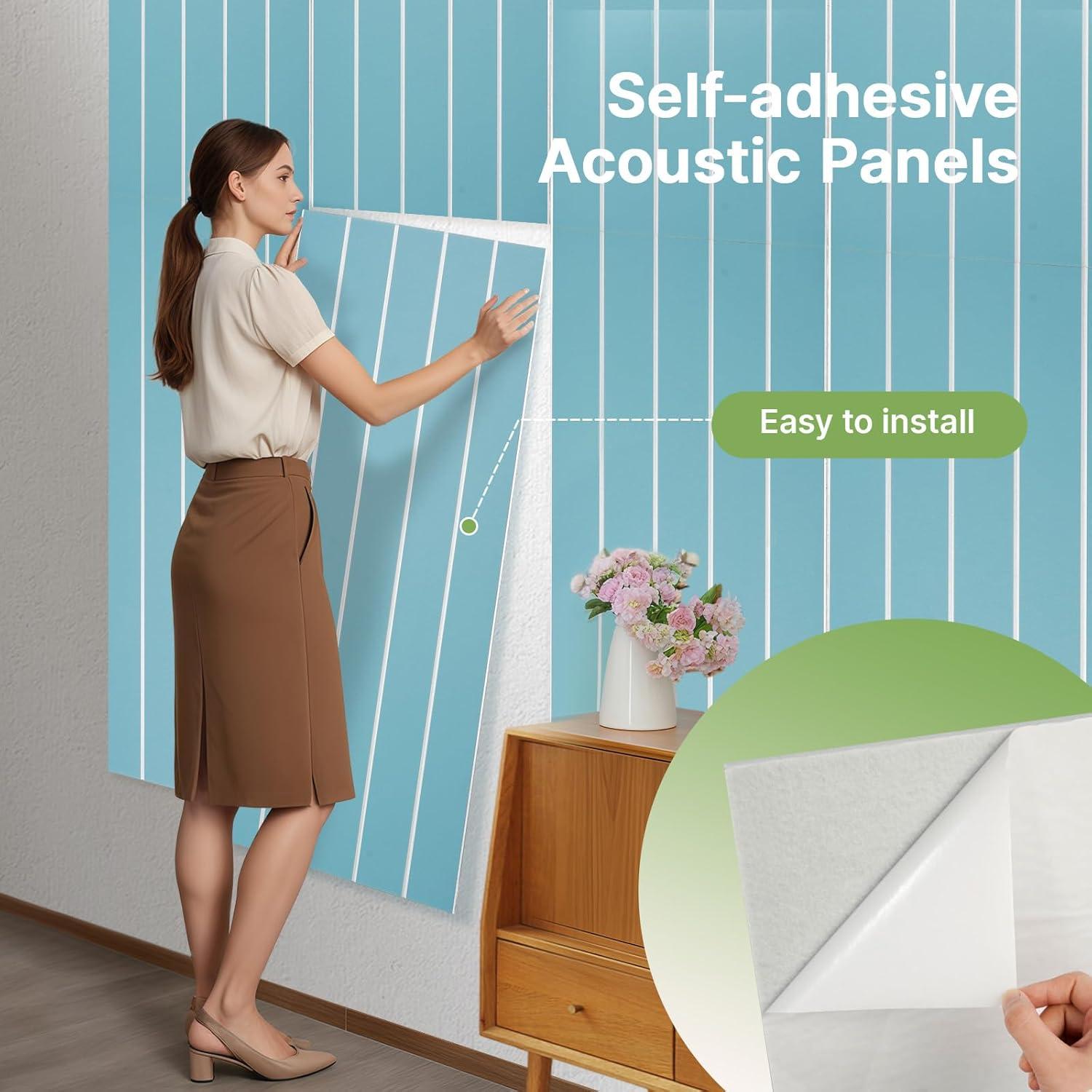 Paquete Acústico 4 Paneles Adhesivos Keemute 120x60 cm Azul