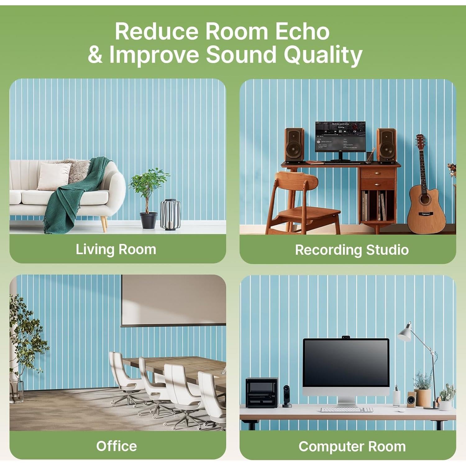 Paquete Acústico 4 Paneles Adhesivos Keemute 120x60 cm Azul