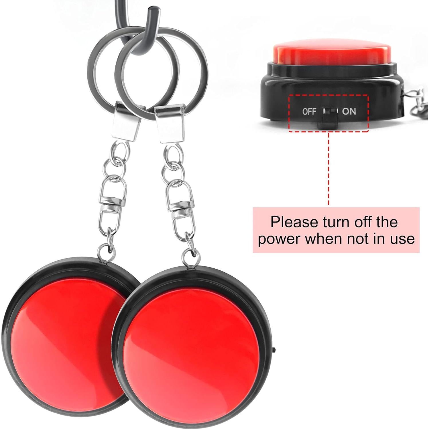 Botón Hablante Grabable 20s Henan - Paquete de 2 Rojo y Negro