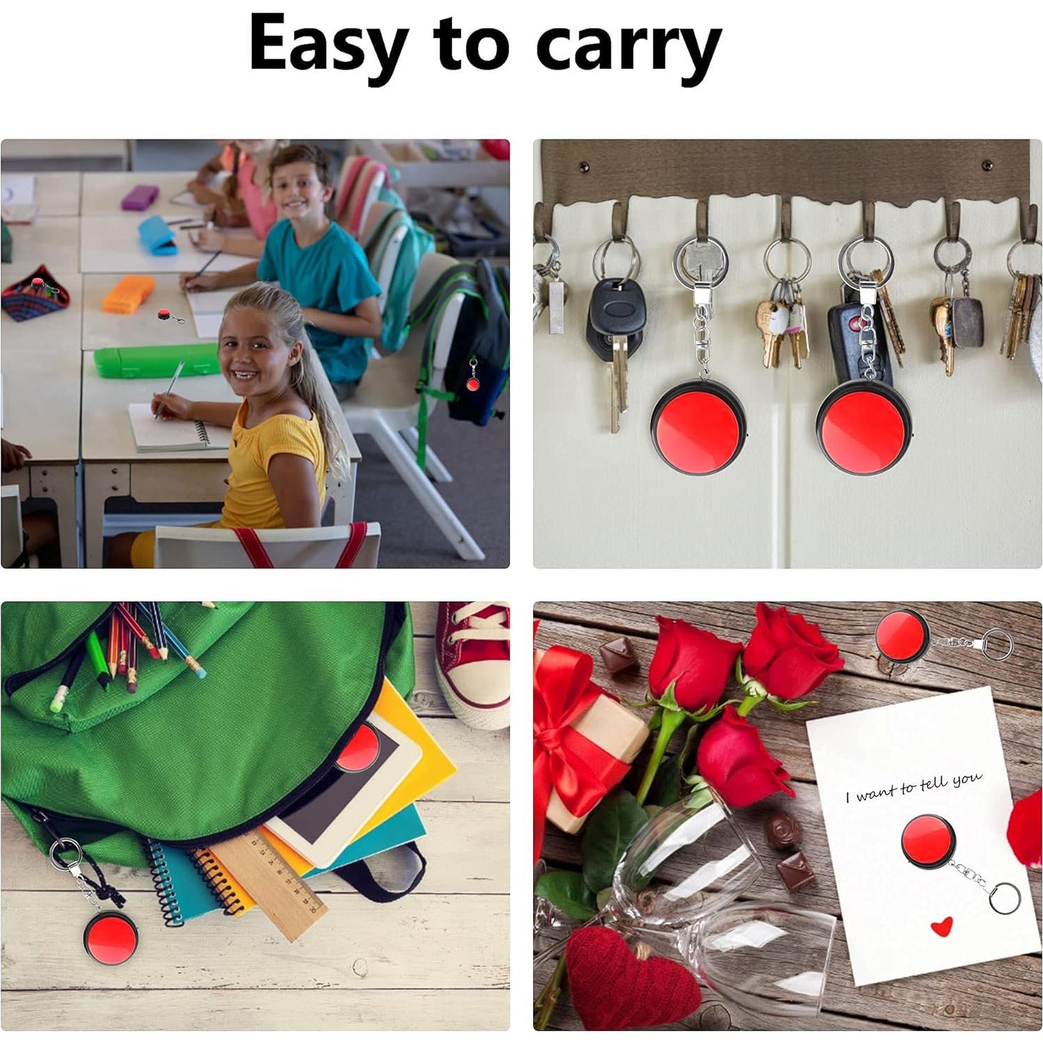 Botón Hablante Grabable 20s Henan - Paquete de 2 Rojo y Negro