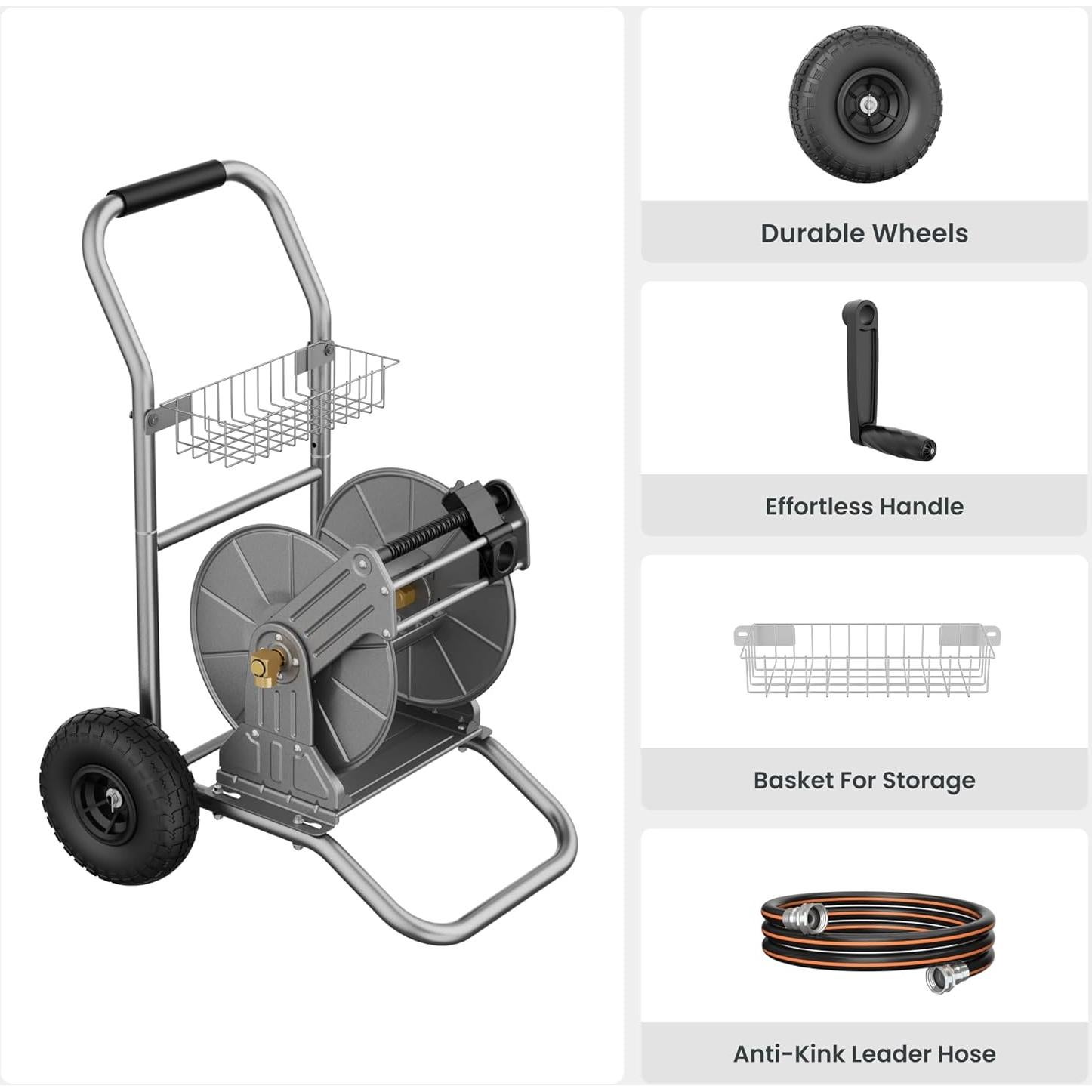 Carro de Carrete de Manguera Giraffe Tools Metal 200 pies