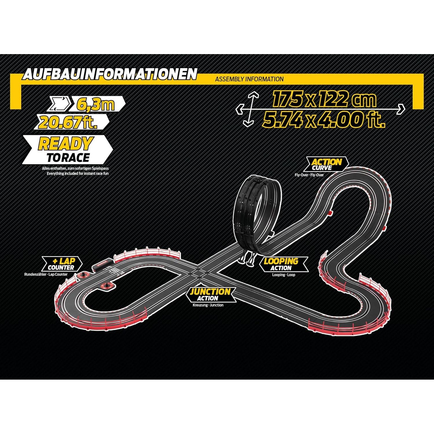 Pista de Carreras Carrera GO!!! 1:43 con 2 Coches y Turbo