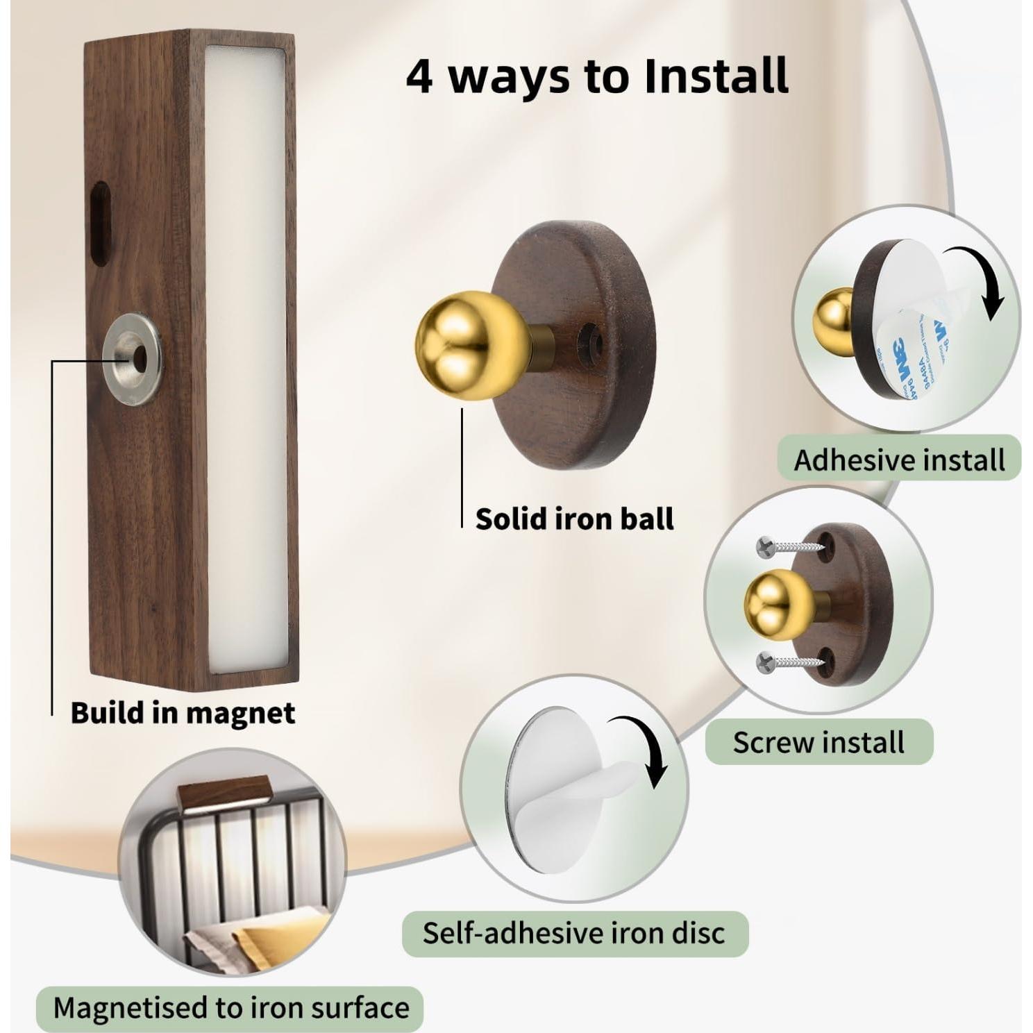 Apliques de Pared LED ROLiGHTiC, 2 Luces Inalámbricas Regulables