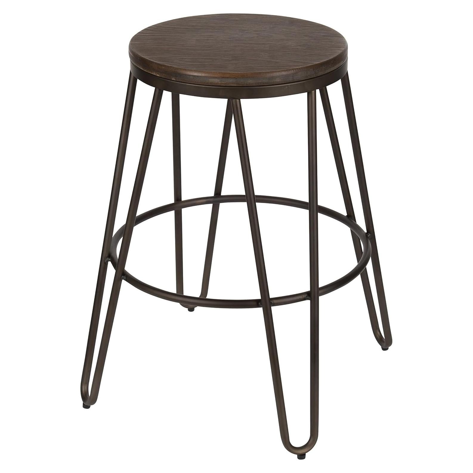 Taburetes de Bar Kate y Laurel Tully, Juego de 4, Gris, 61 cm