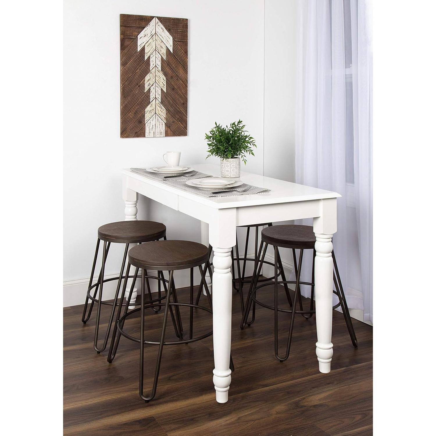 Taburetes de Bar Kate y Laurel Tully, Juego de 4, Gris, 61 cm