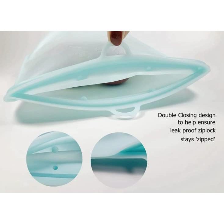 Bolsas de Silicona Reutilizables 3R - 3 Tamaños, A prueba de Fugas