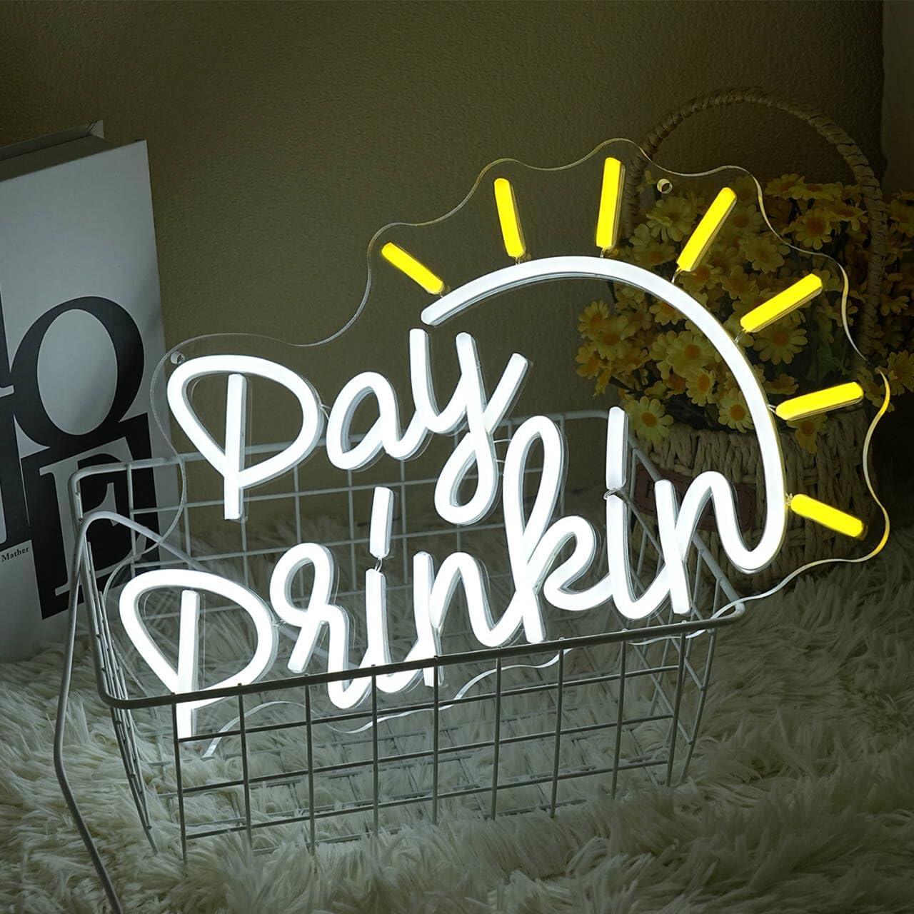 Letrero de Neón LED Día de Bebida CHANNEON 39.88x24.38cm