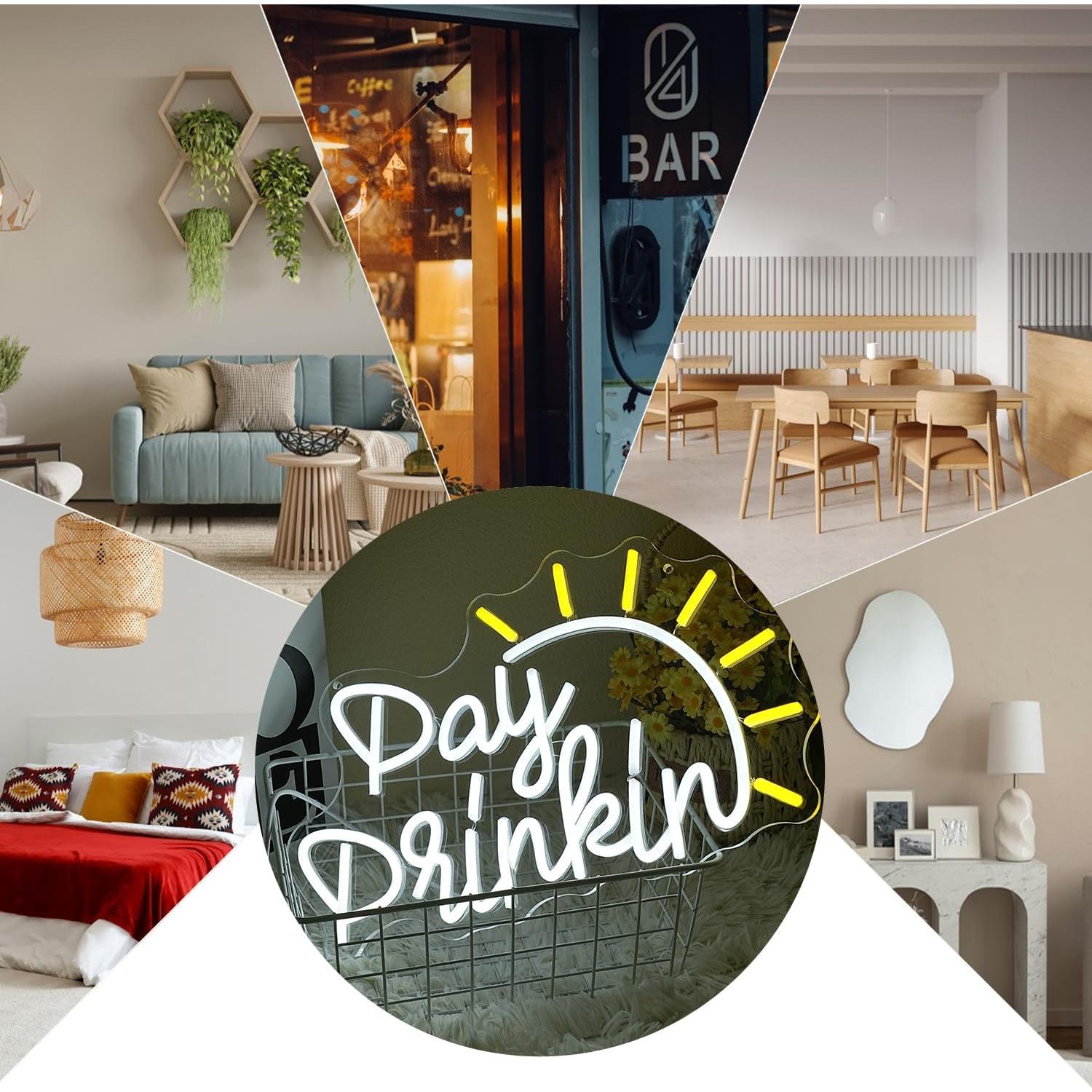 Letrero de Neón LED Día de Bebida CHANNEON 39.88x24.38cm