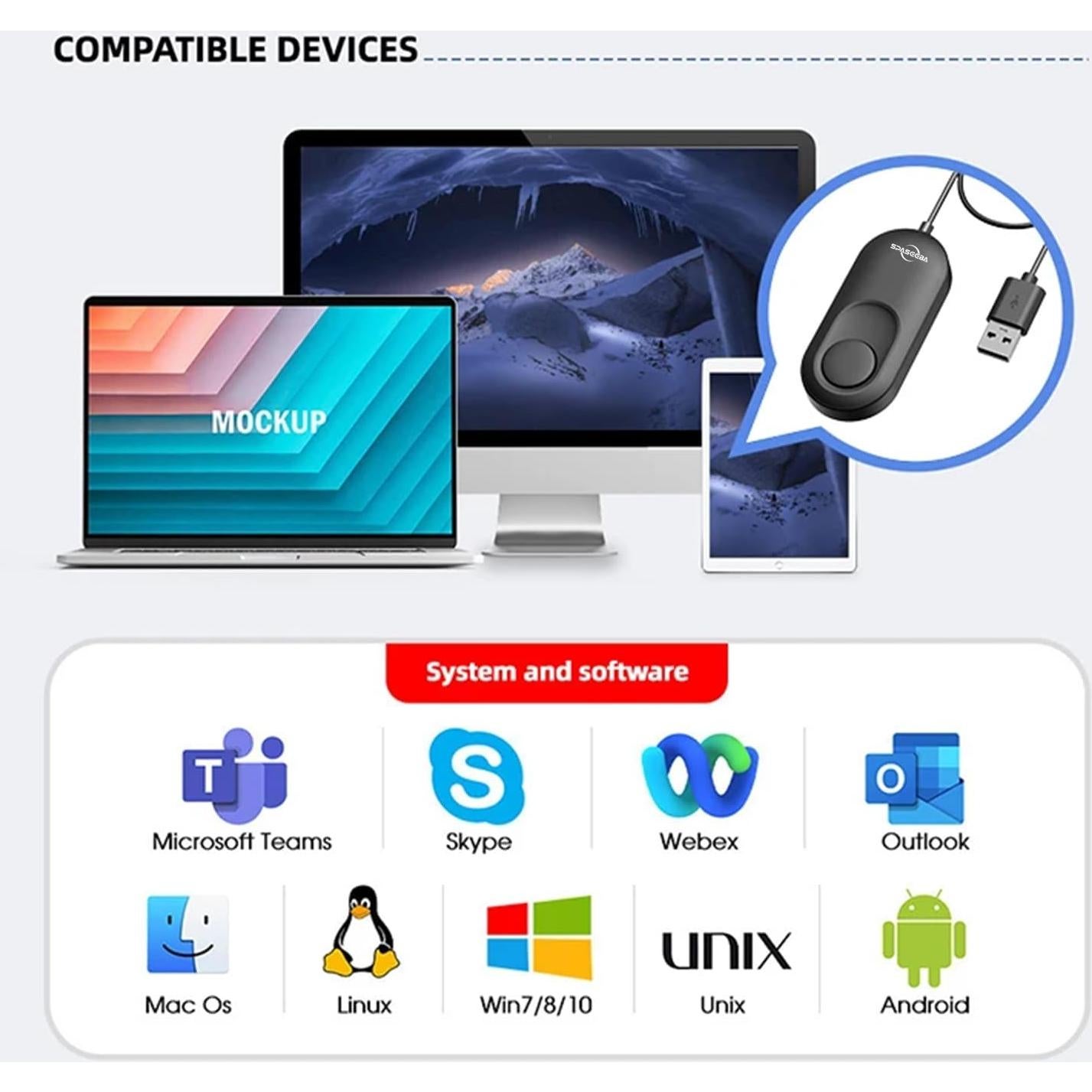 Mover de Ratón USB Automático Vostoktech Indetectable 3 Modos