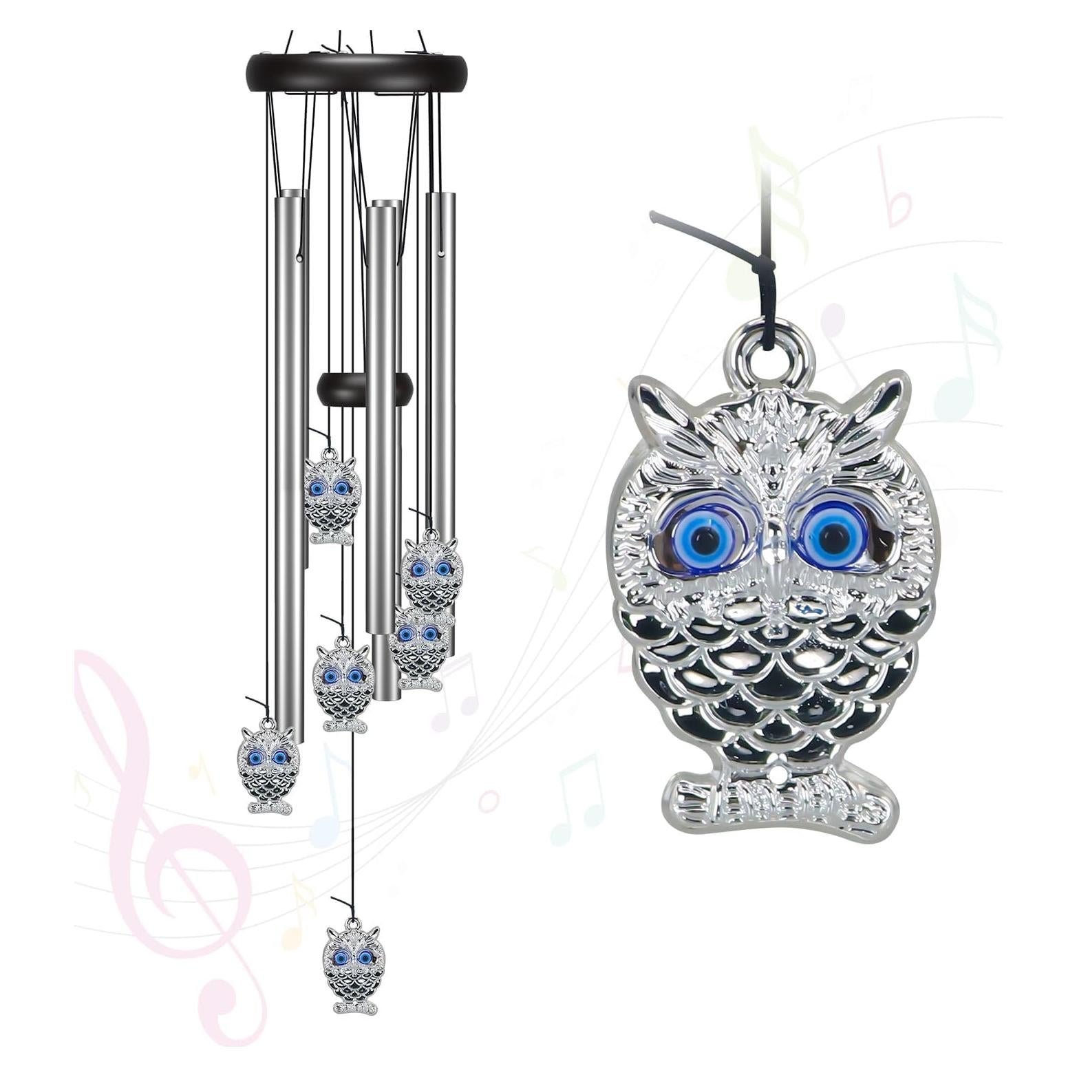 Campana de Viento Virekm Búho Ojo Maligno 64.8 cm