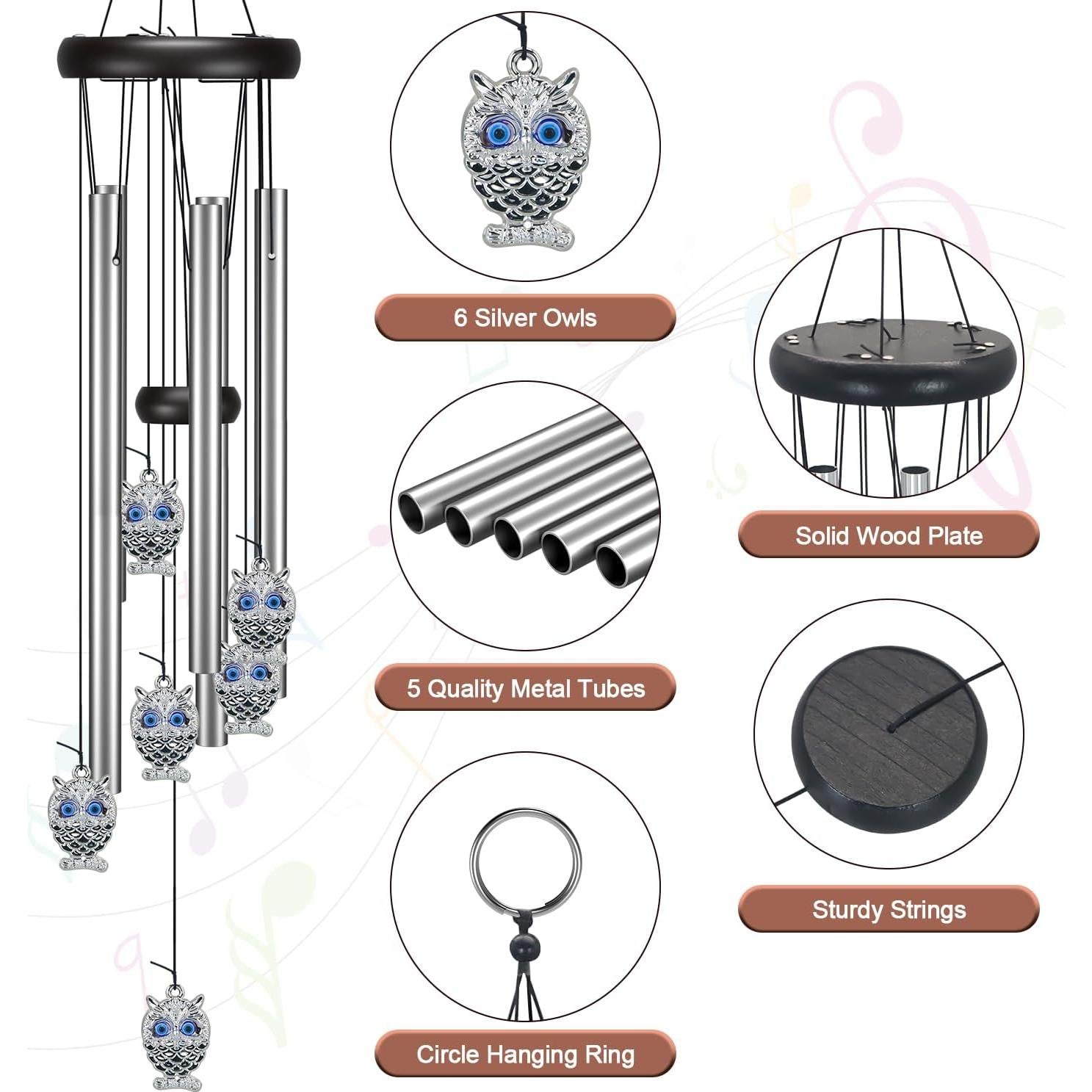 Campana de Viento Virekm Búho Ojo Maligno 64.8 cm