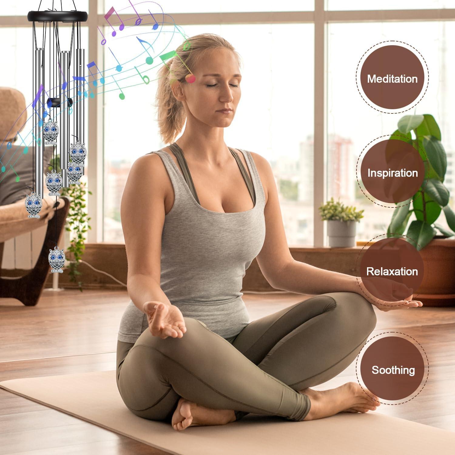 Campana de Viento Virekm Búho Ojo Maligno 64.8 cm