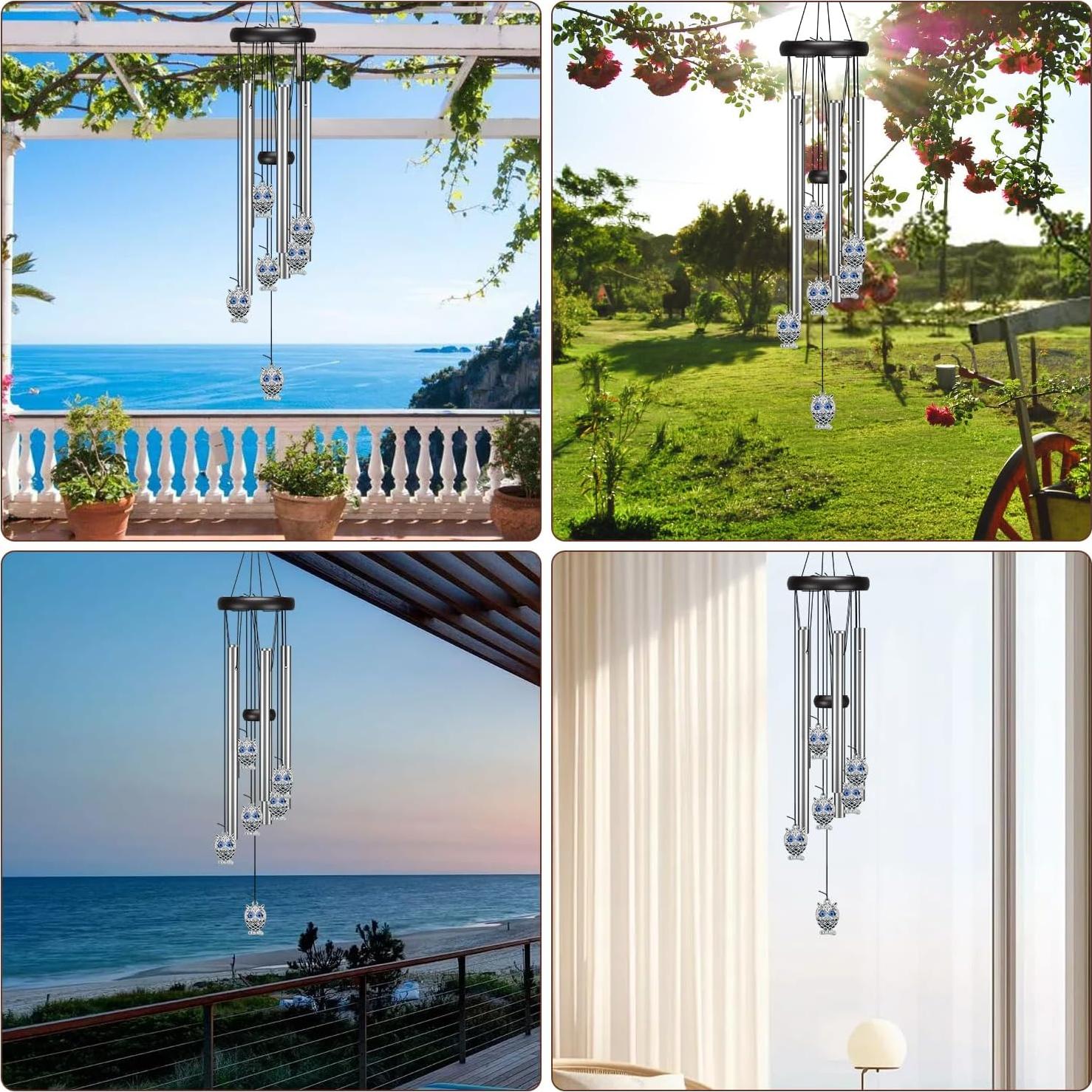 Campana de Viento Virekm Búho Ojo Maligno 64.8 cm