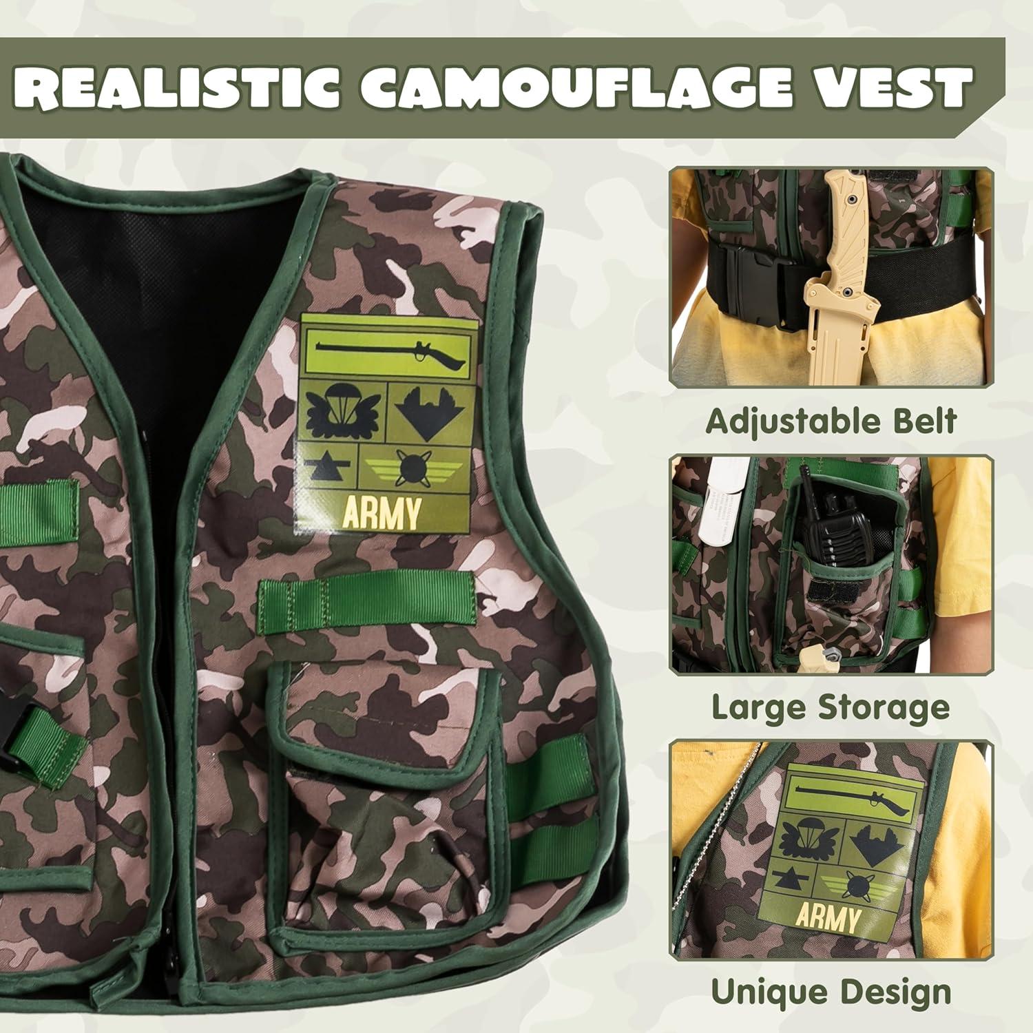 Conjunto Disfraz Soldado Ejército Joyin 12 Piezas Niños