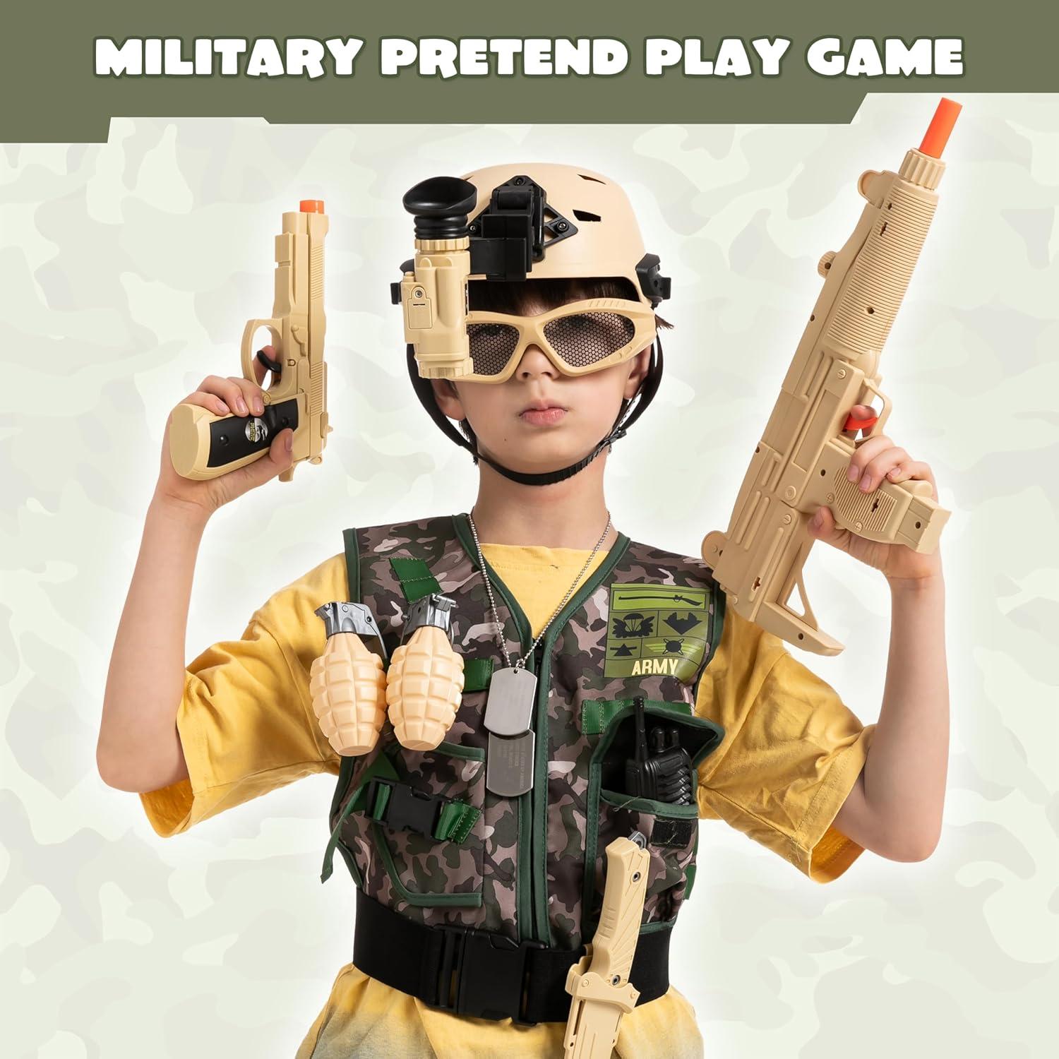 Conjunto Disfraz Soldado Ejército Joyin 12 Piezas Niños