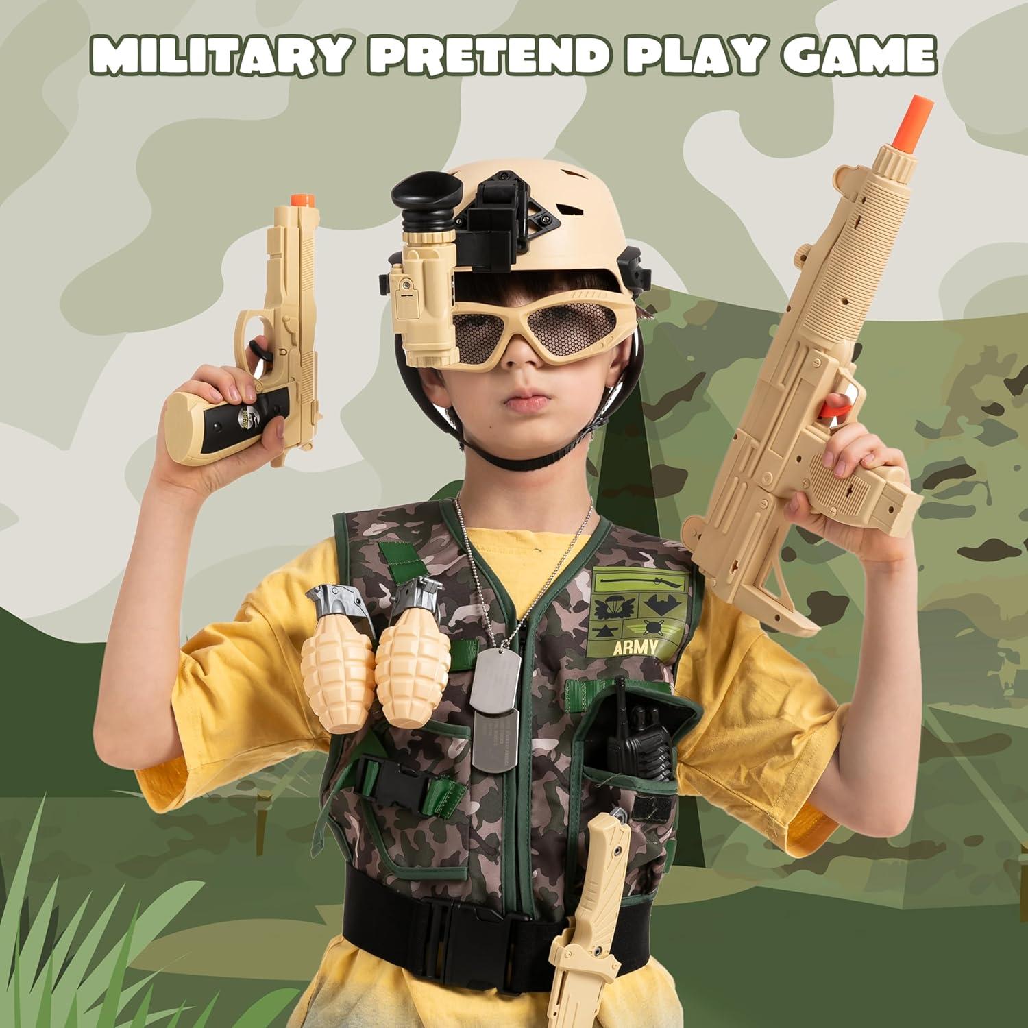 Conjunto Disfraz Soldado Ejército Joyin 12 Piezas Niños