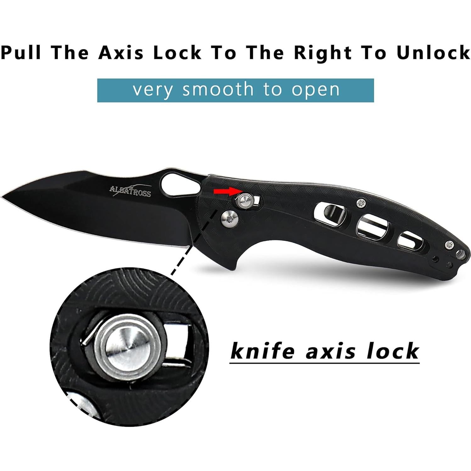 Cuchillo de bolsillo plegable ALBATROSS FK036BC-BK 7.62 cm