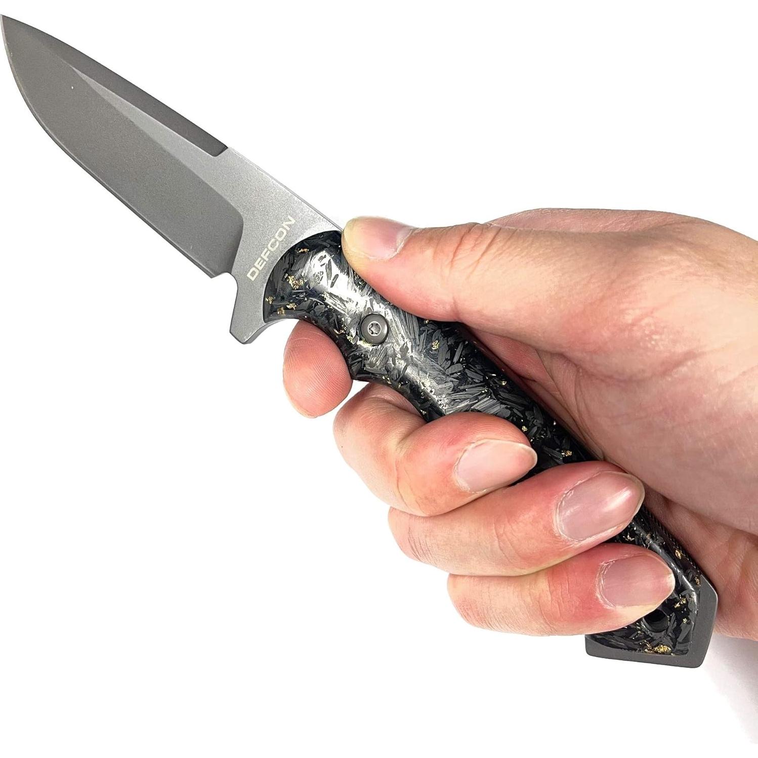 Cuchillo de Caza DEFCON TD007 Acero D2 10.16 cm con Funda Kydex