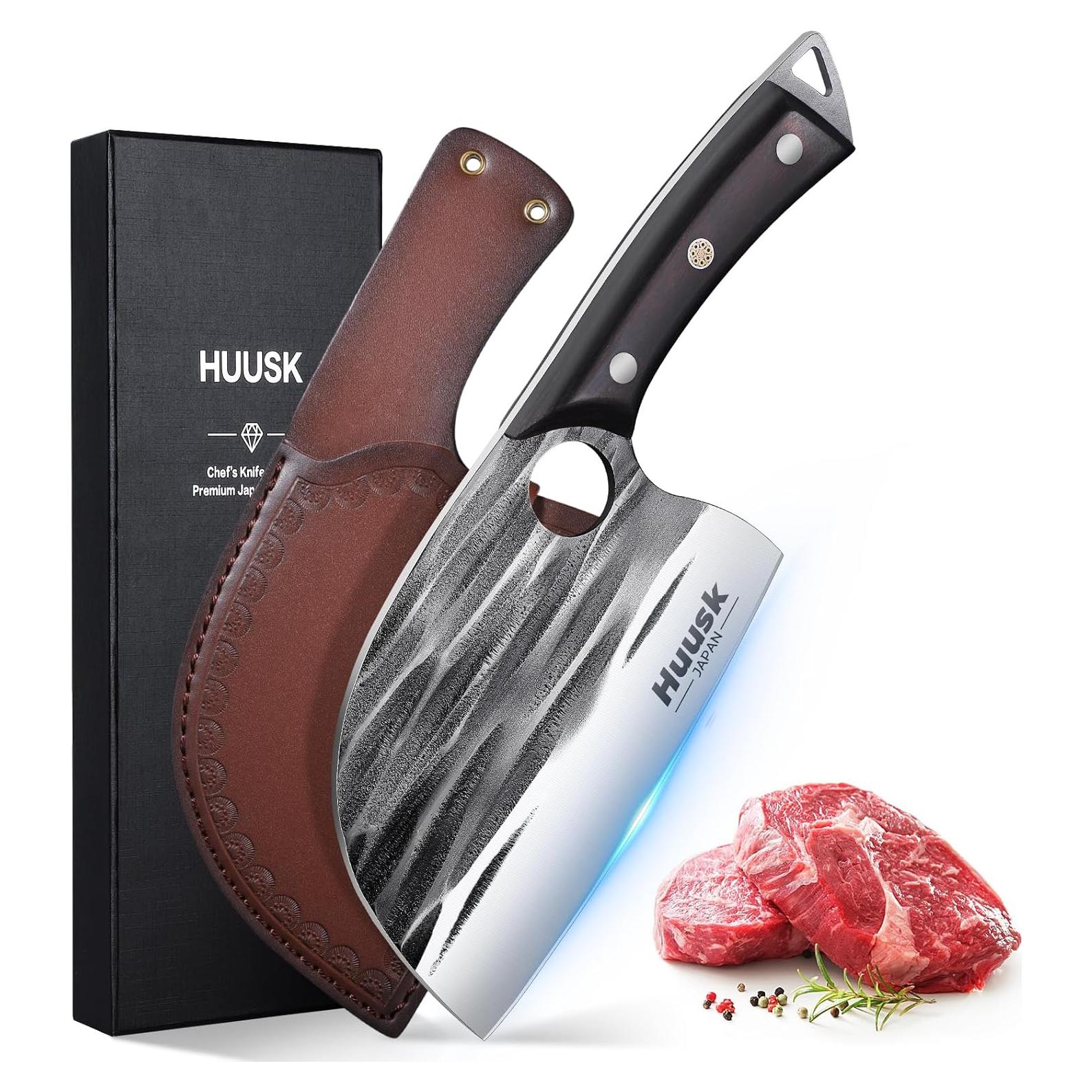 Cuchillo de Chef Huusk Forjado 16cm con Funda de Madera