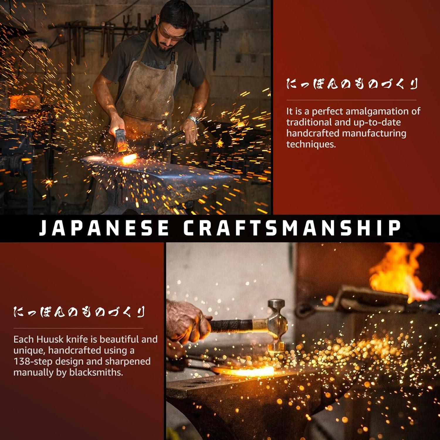 Cuchillo de Chef Huusk Forjado 16cm con Funda de Madera