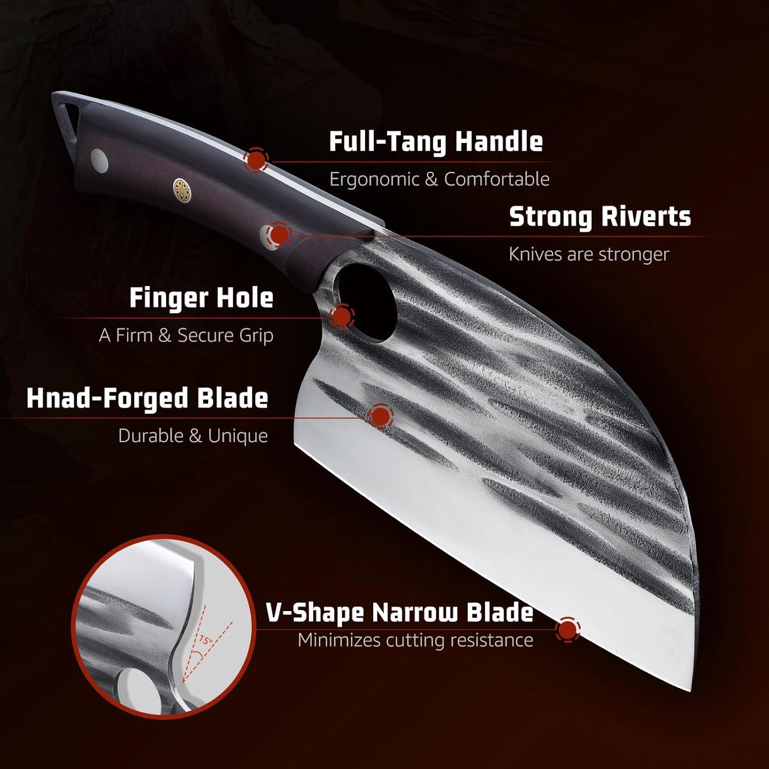 Cuchillo de Chef Huusk Forjado 16cm con Funda de Madera