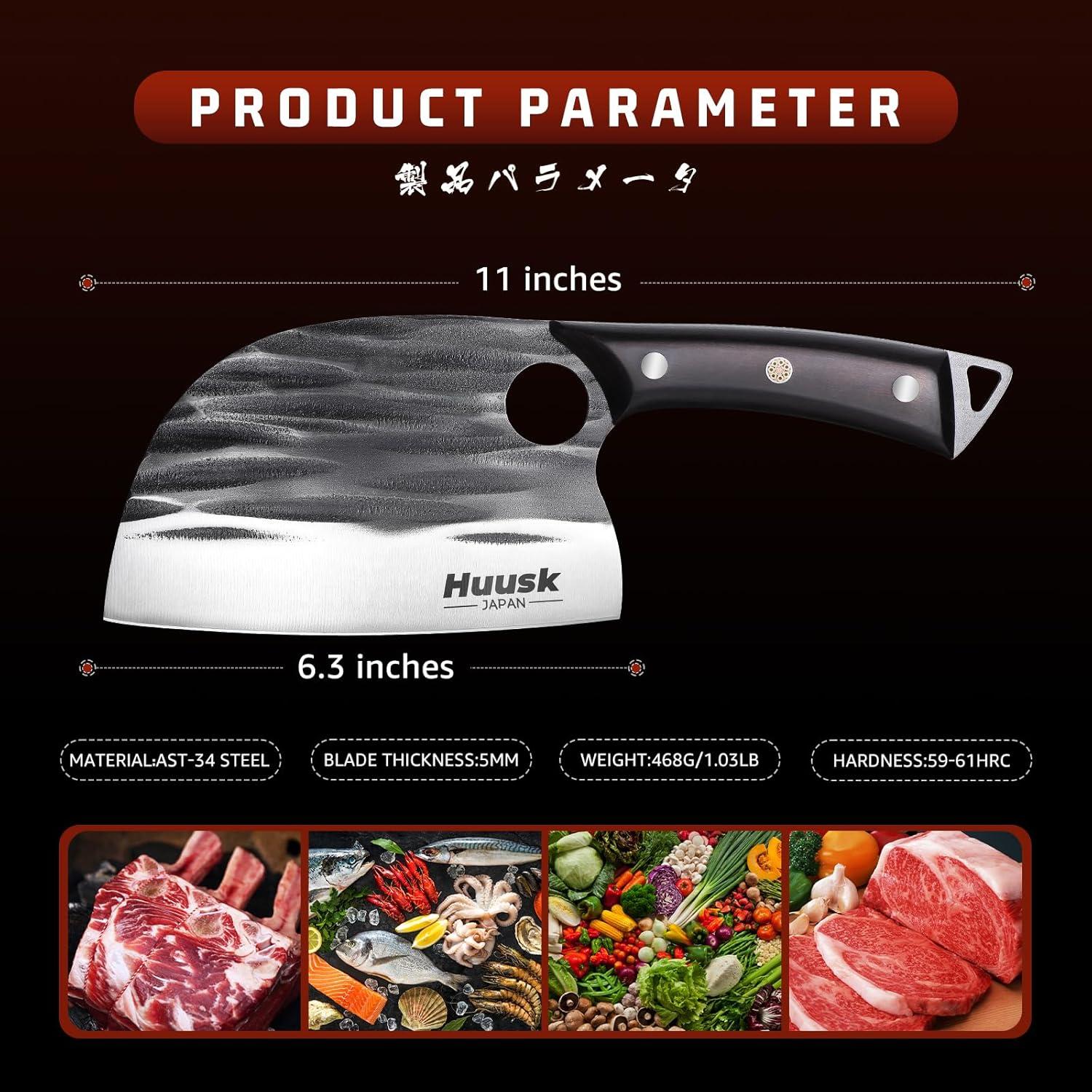 Cuchillo de Chef Huusk Forjado 16cm con Funda de Madera