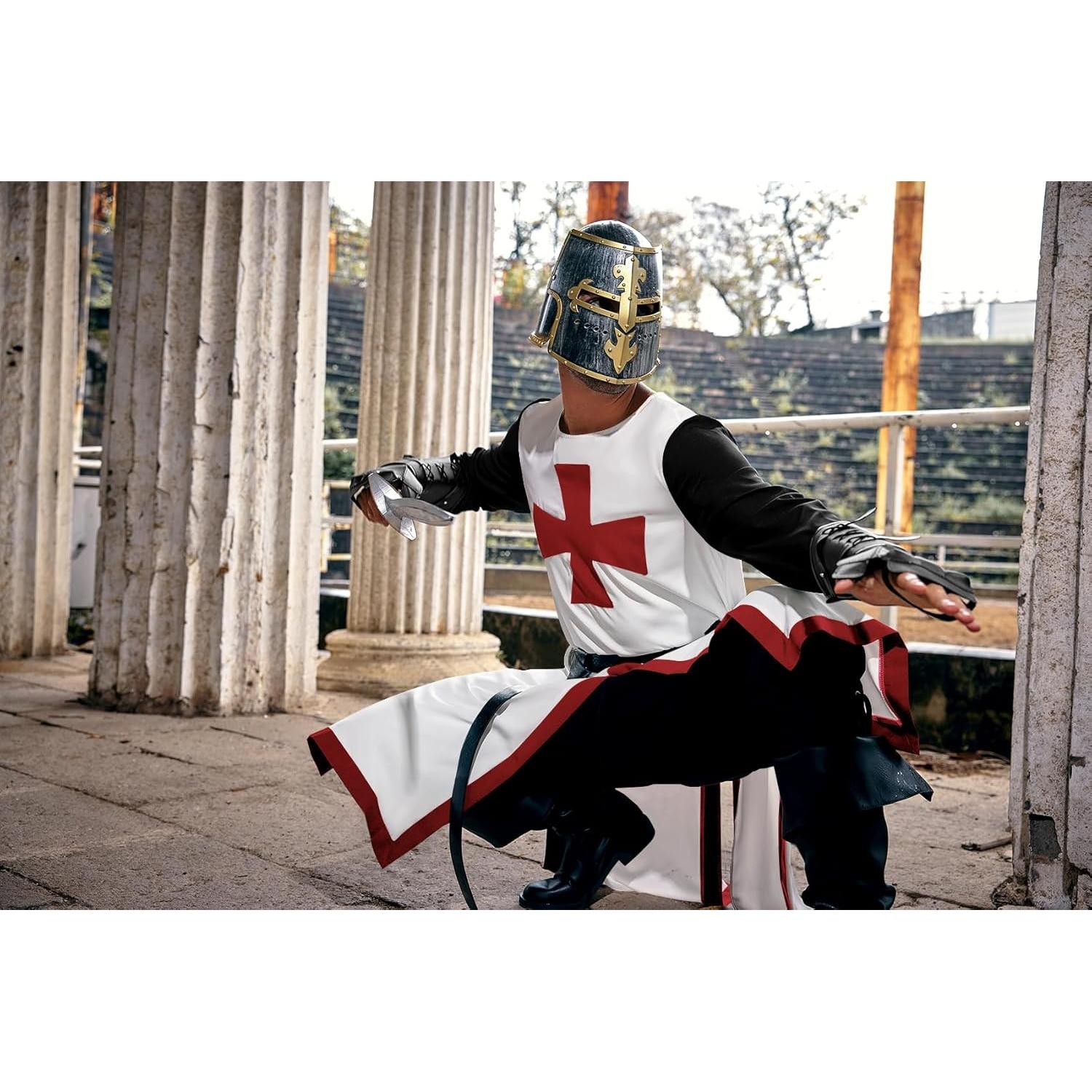 Disfraz de Cruzado Medieval Hombre Ryannology Templario Rojo