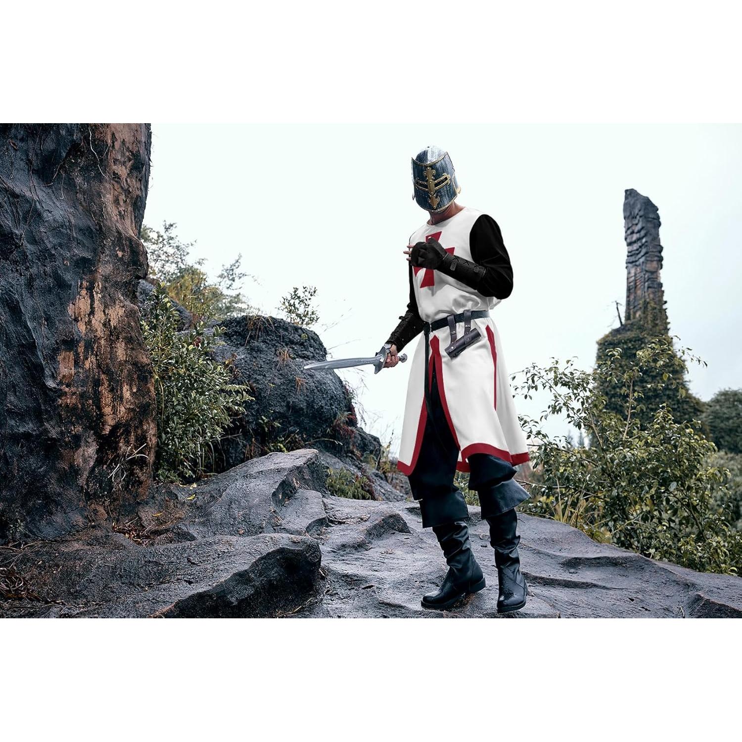 Disfraz de Cruzado Medieval Hombre Ryannology Templario Rojo