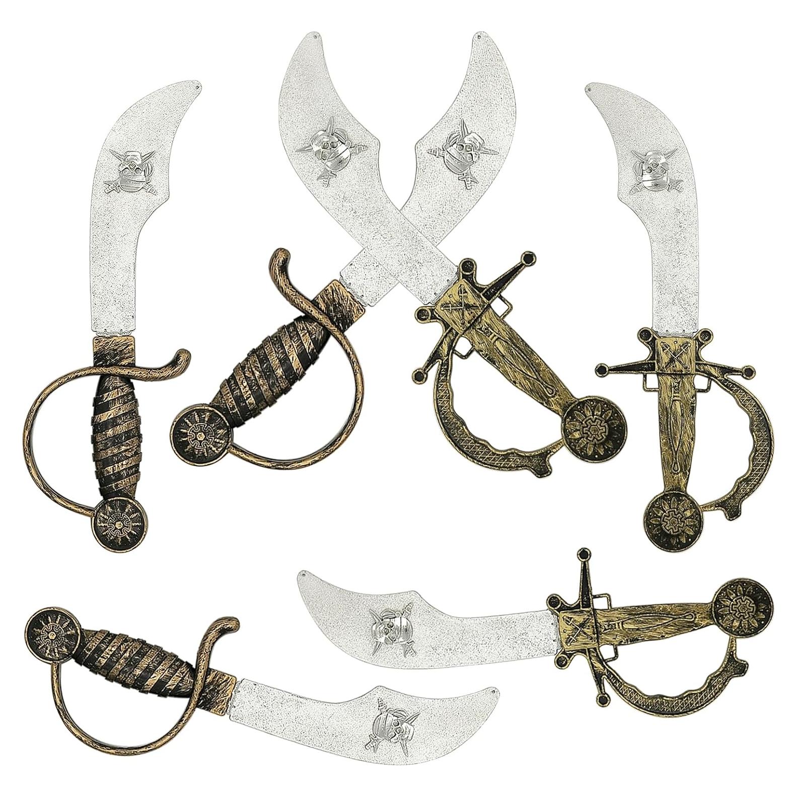 Juego de 6 espadas piratas Pemalin 34 cm para niños