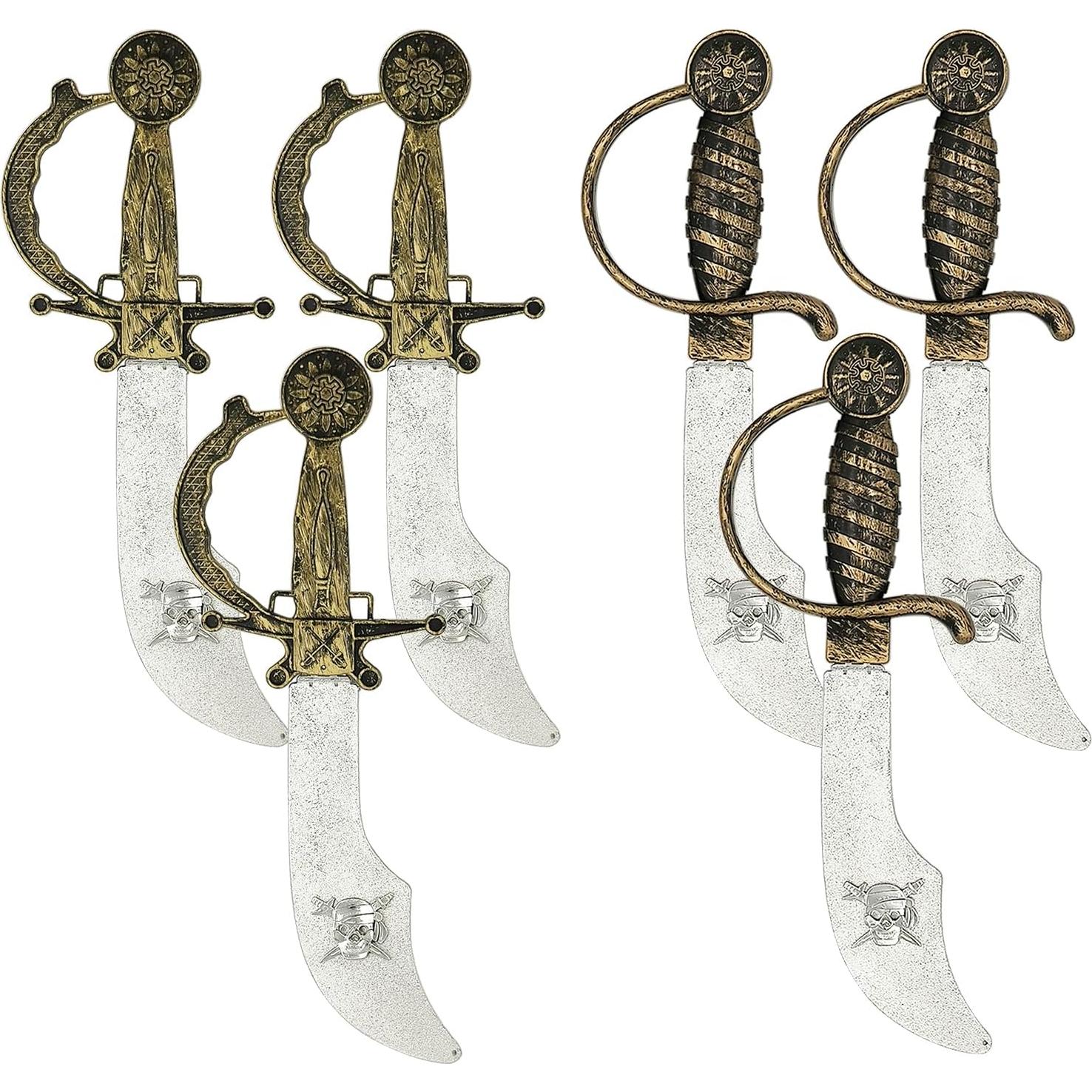 Juego de 6 espadas piratas Pemalin 34 cm para niños